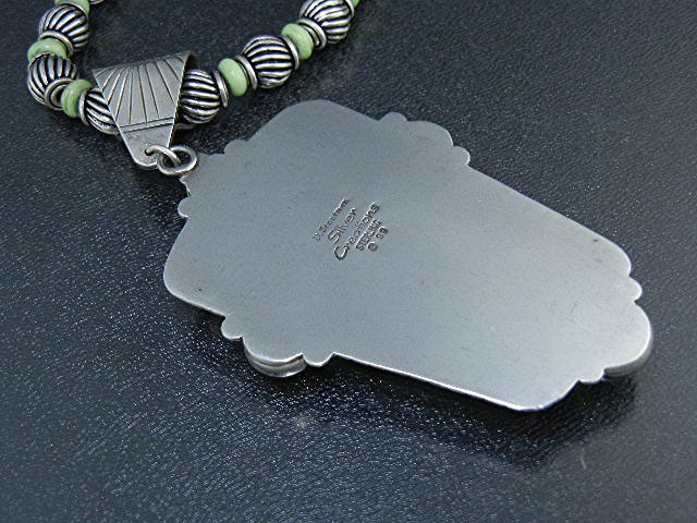 David Troutman Sterling Silver Variscite Peridot Neckla