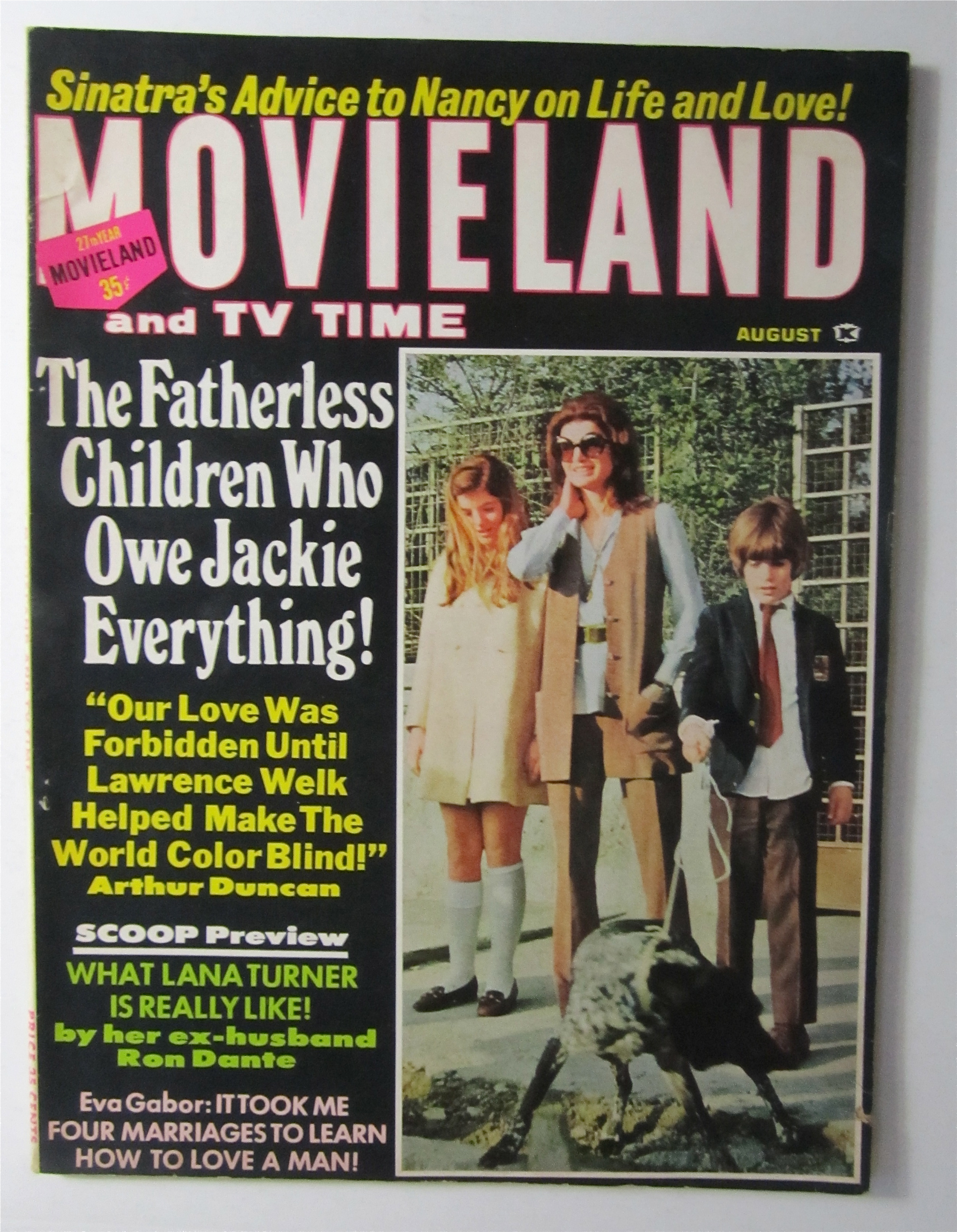 Movieland Magazine August 1970 Jackie Kennedy & Kids