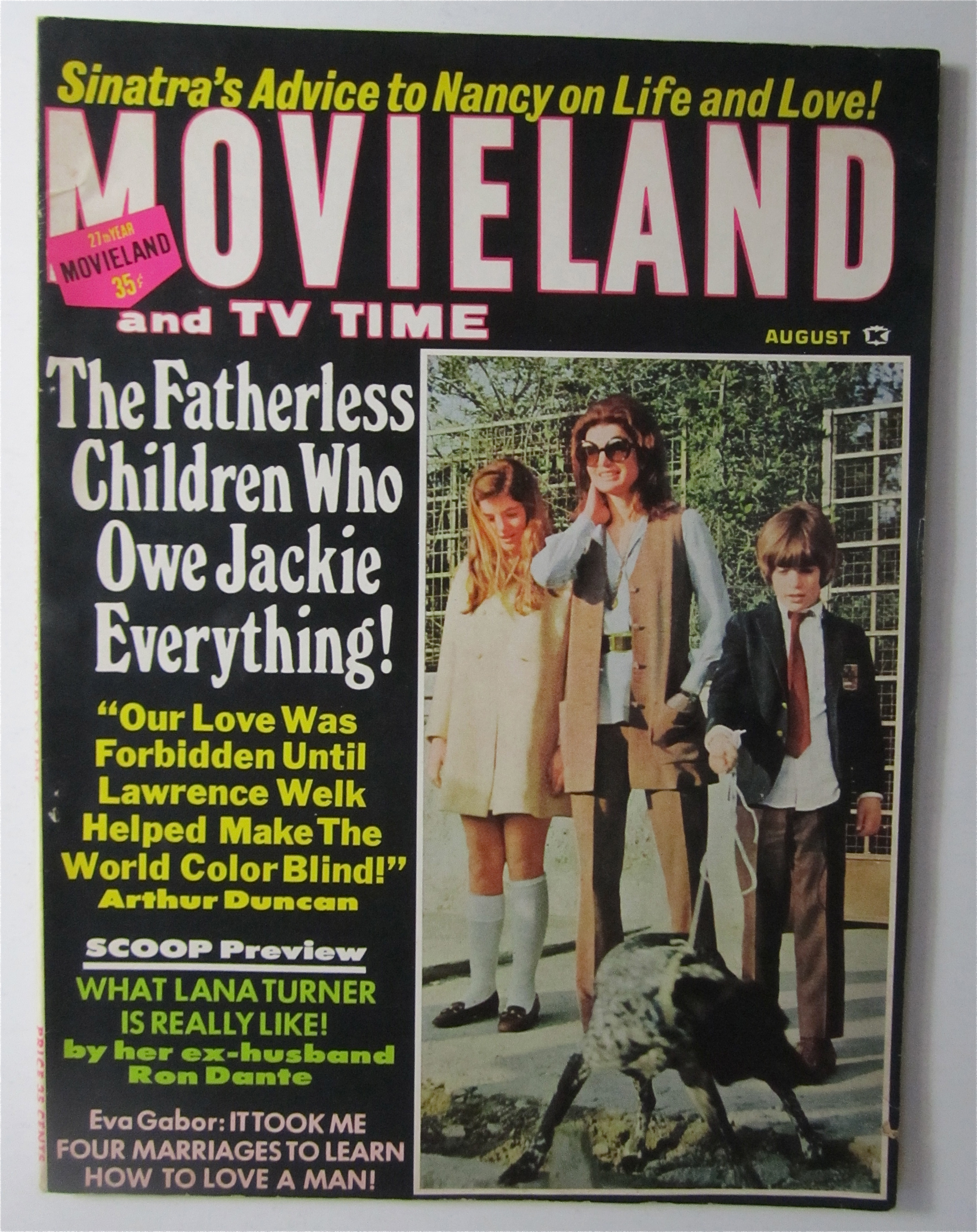 Movieland Magazine August 1970 Jackie Kennedy & Kids