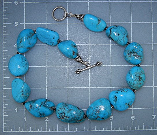 Sleeping Beauty Turquoise Sterling Silver Toggle Neckla