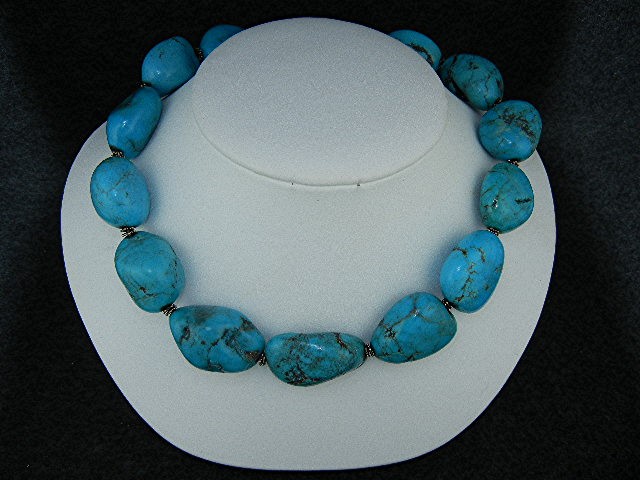 Sleeping Beauty Turquoise Sterling Silver Toggle Neckla