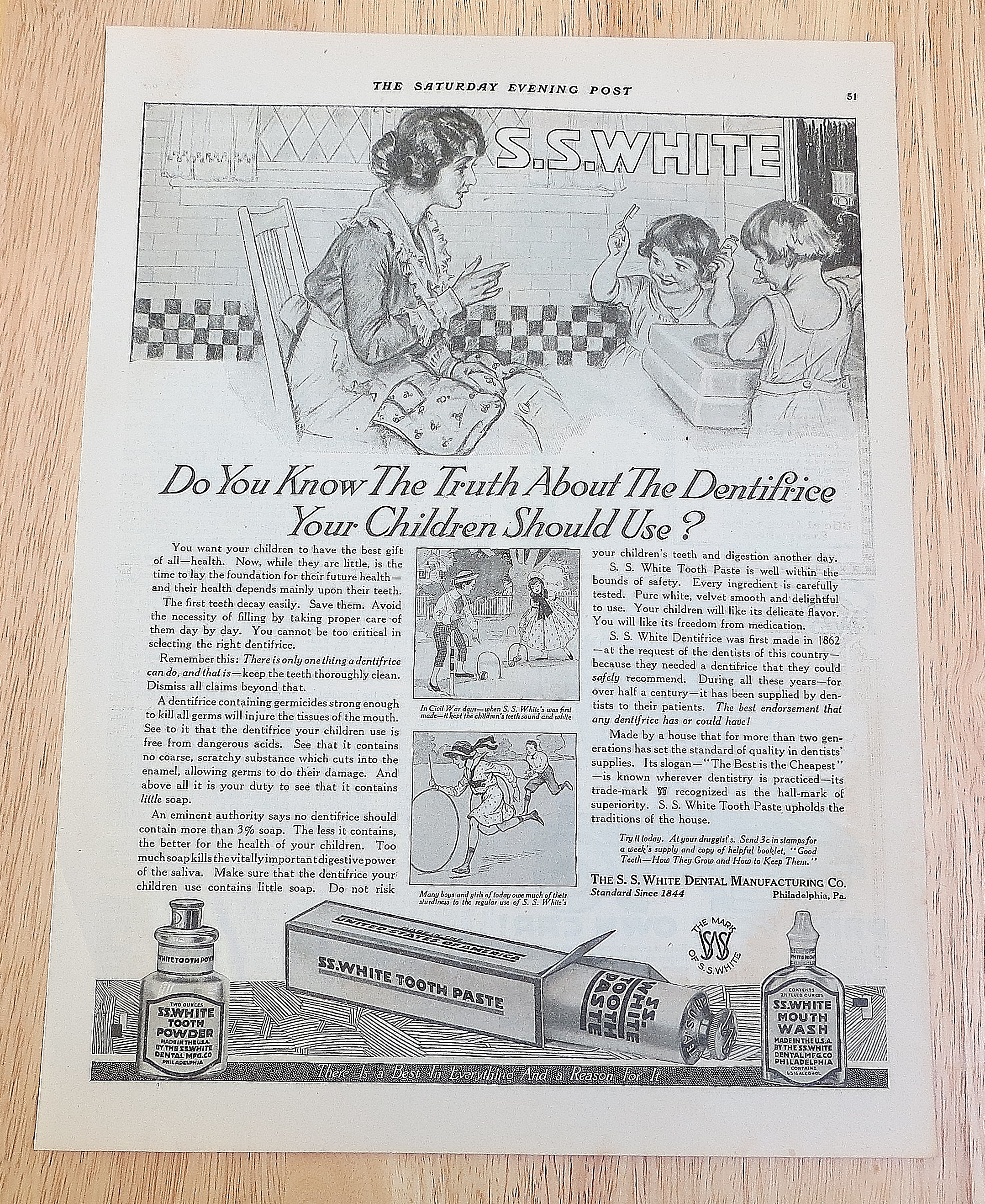 1918 S.S. White With Toothpaste & More