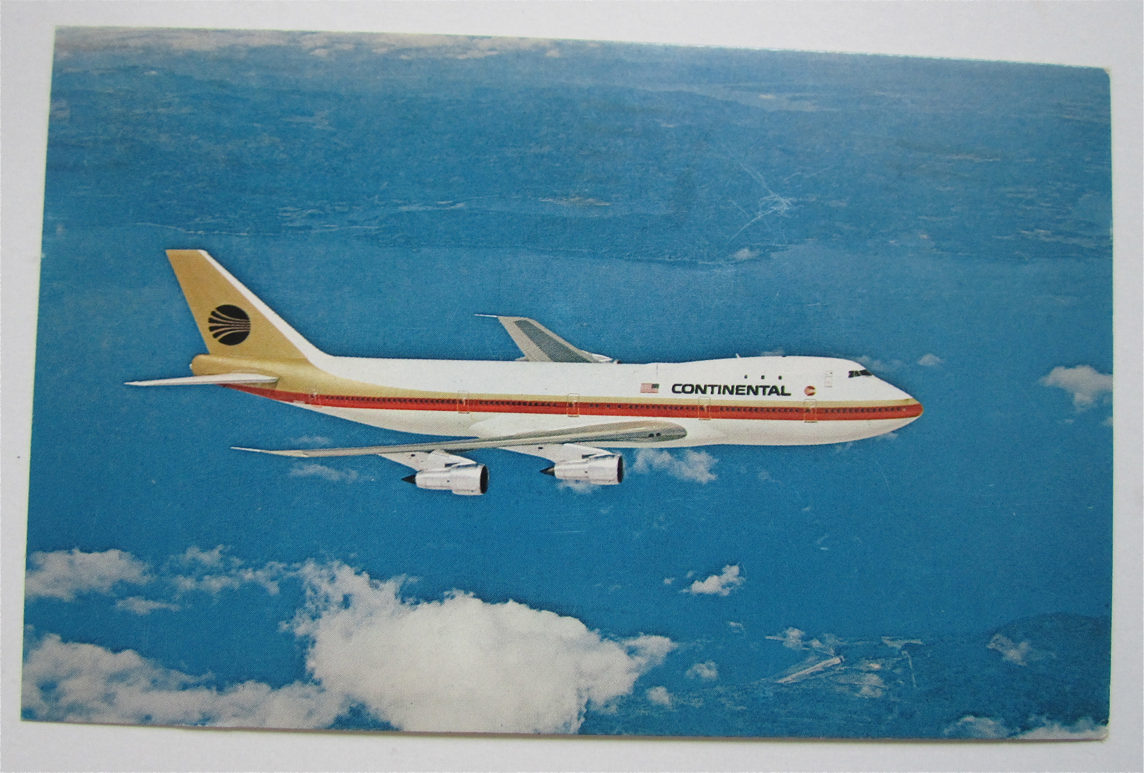Continental 747 Airplane Postcard