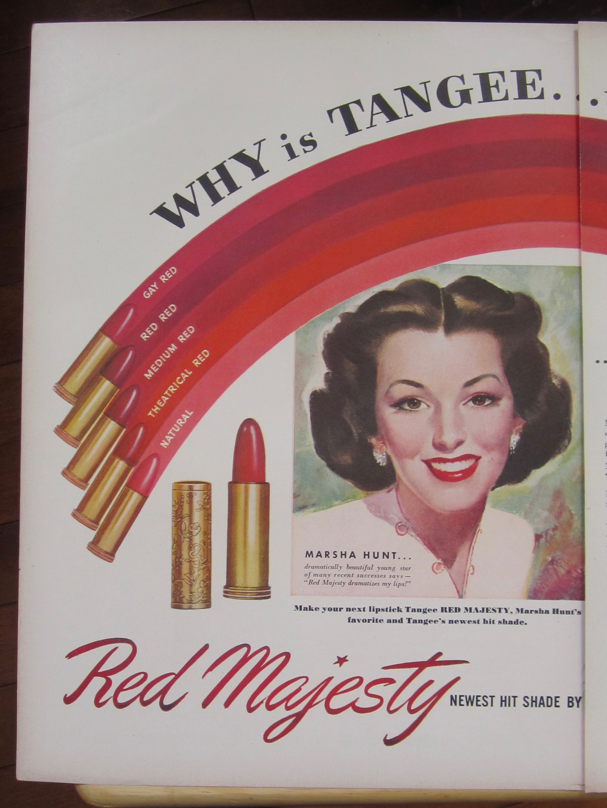 1947 Tangee Red Majesty Lipstick with Marsha Hunt
