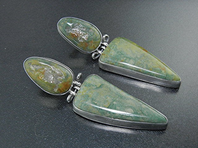 David Troutman Sterling Silver Kingman Turquoise Earri