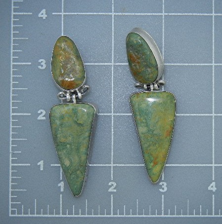 David Troutman Sterling Silver Kingman Turquoise  Earri