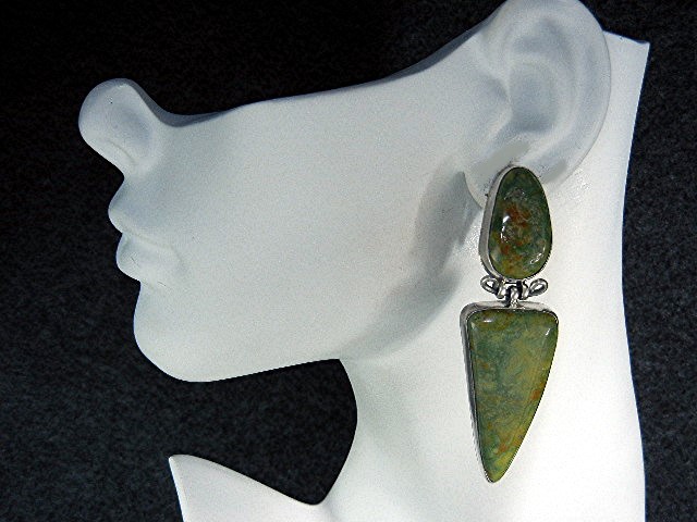 David Troutman Sterling Silver Kingman Turquoise  Earri