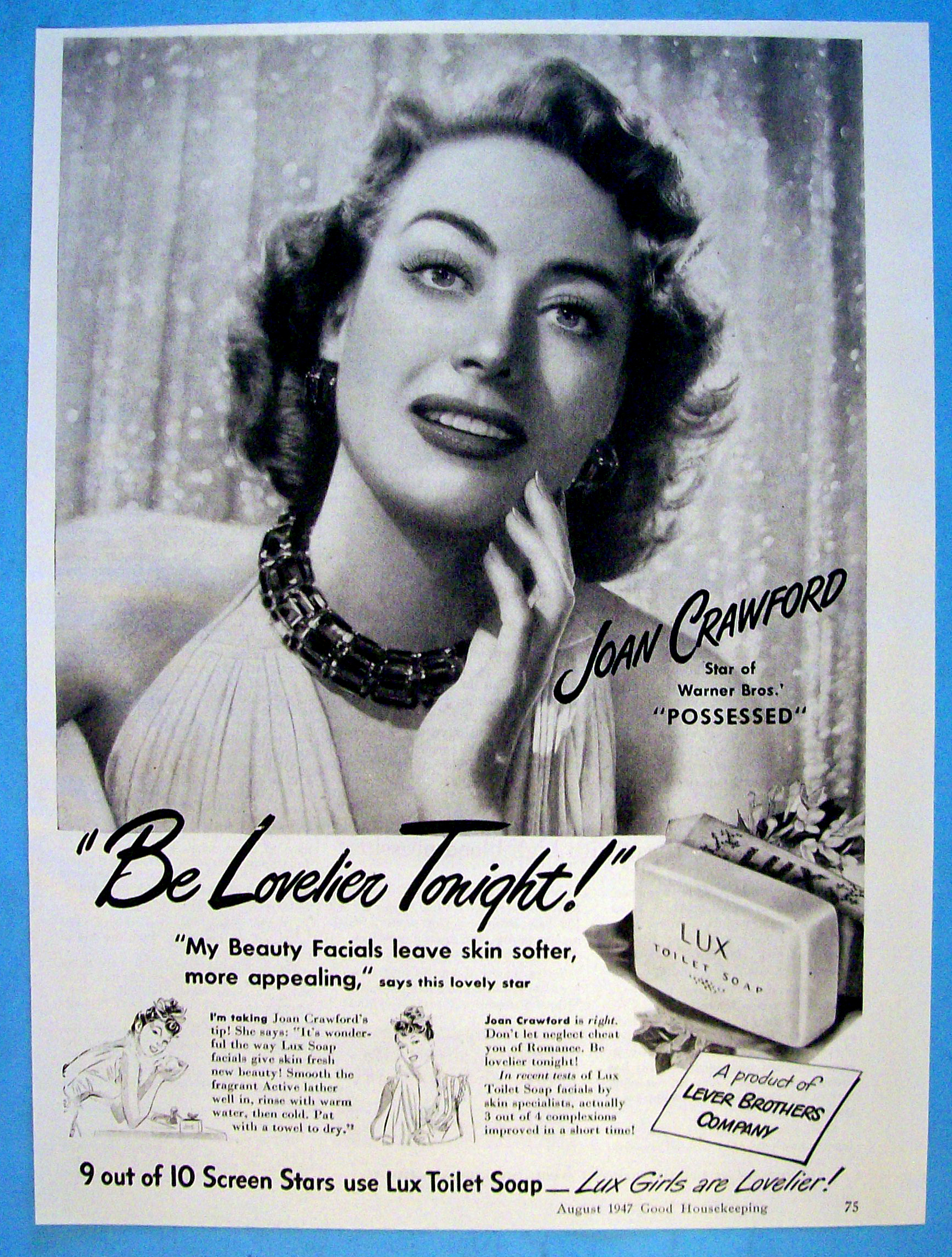 Vintage Ad: 1947 Lux Soap With Joan Crawford