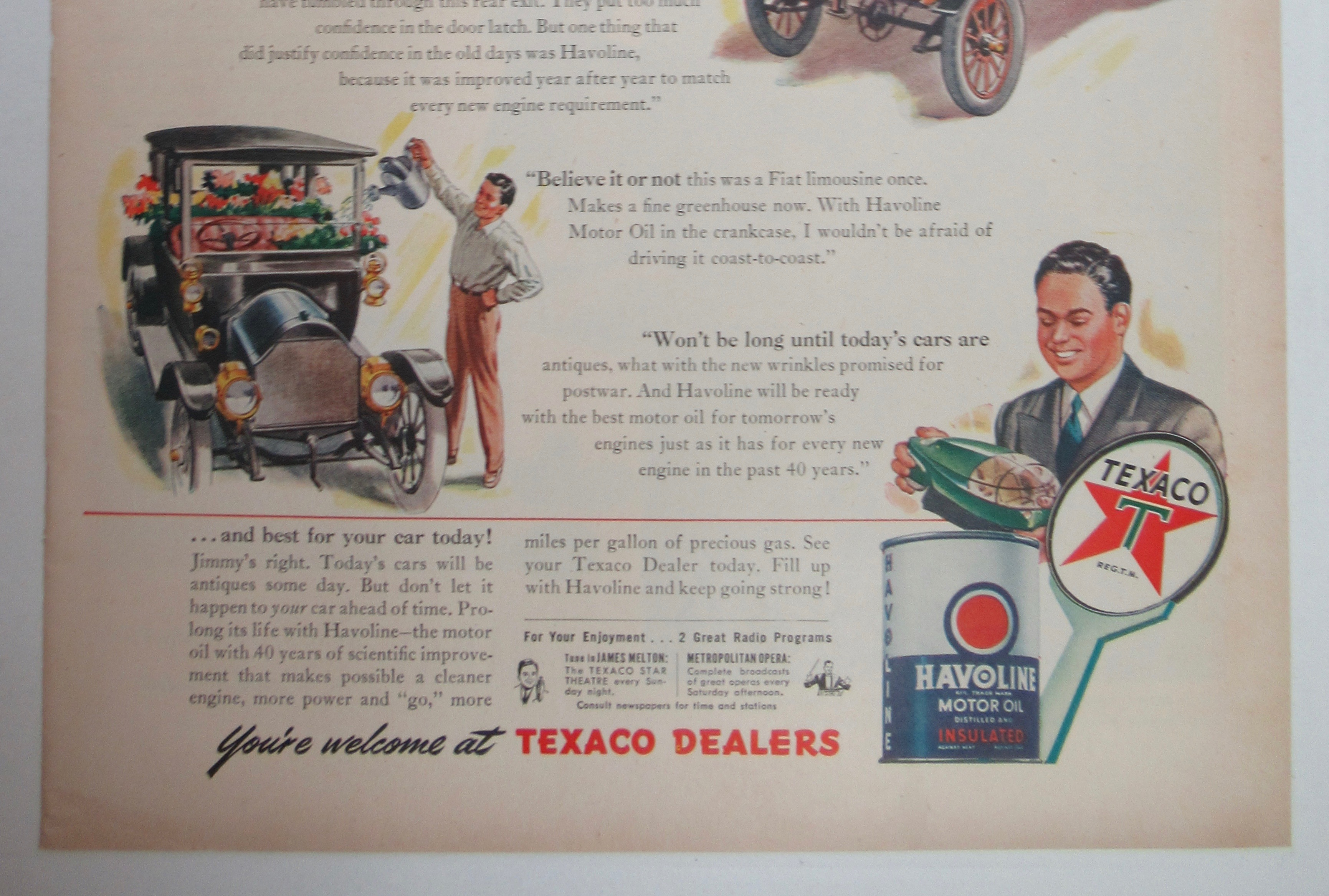 1945 Texaco Motor Oil w/ James Melton's Jaloppy Museum