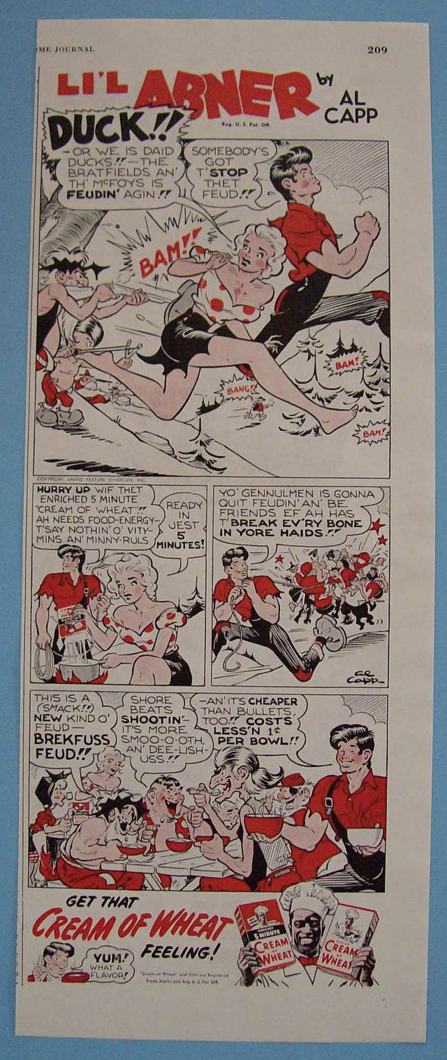 Vintage Ad: 1946 Cream Of Wheat Cereal w/ Lil' Abner