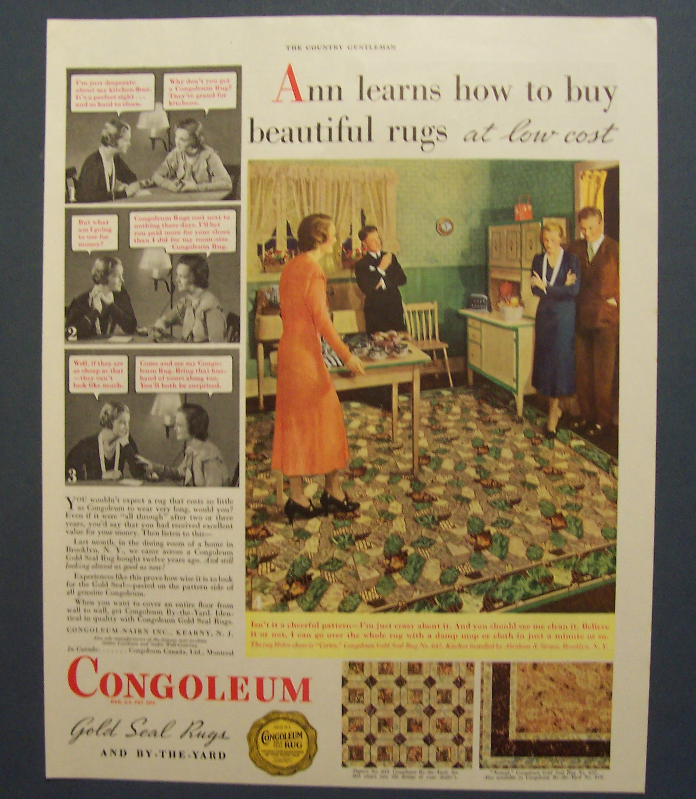 1933  Congoleum  Gold  Seal  Rugs