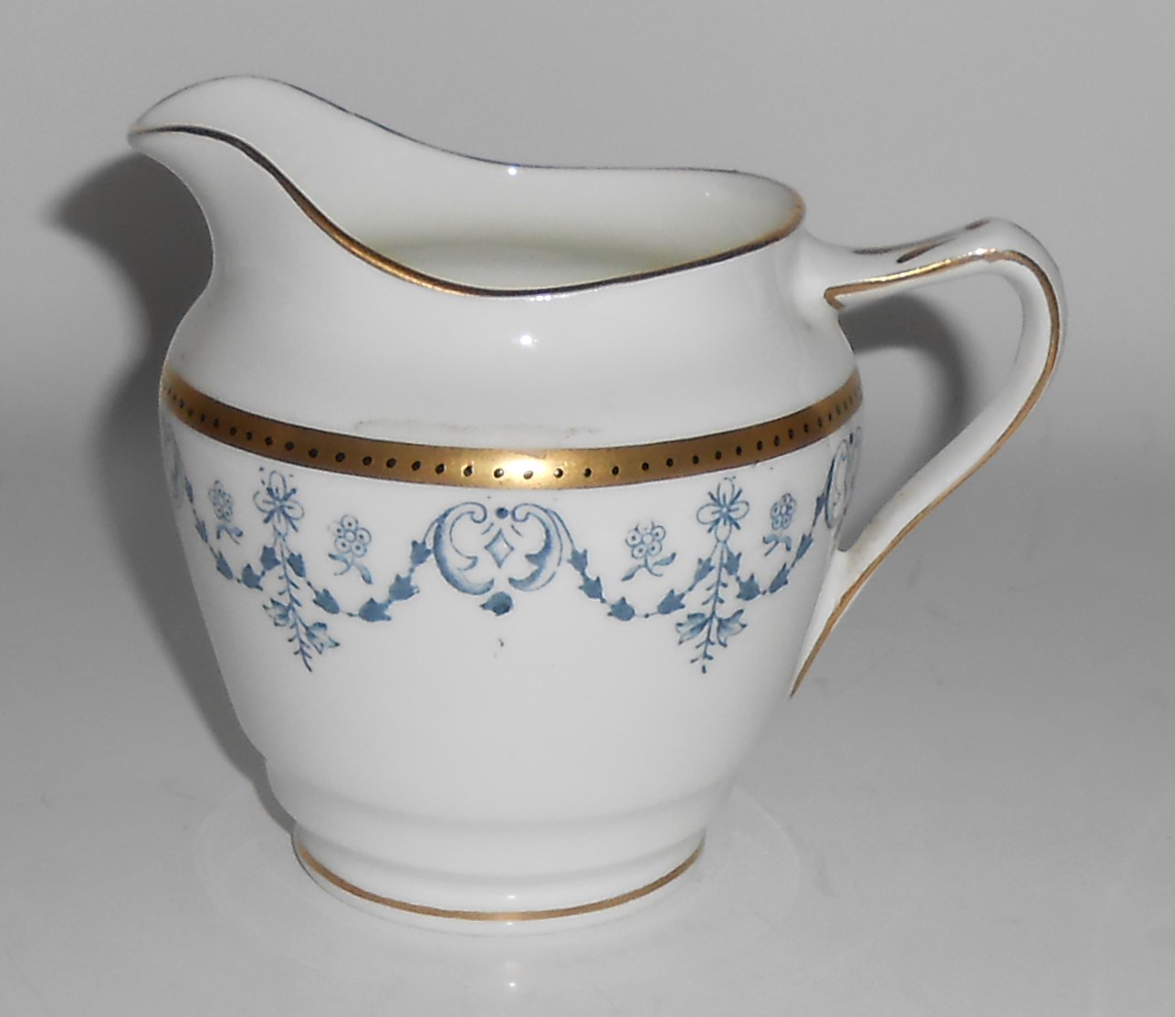 Diamond Blyth Porcelain China Cobalt w/Gold Creamer