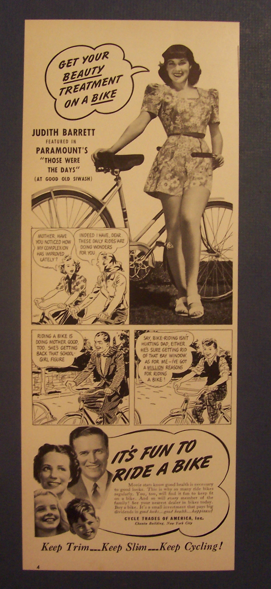 1940 Ride A Bike with Judith Barrett