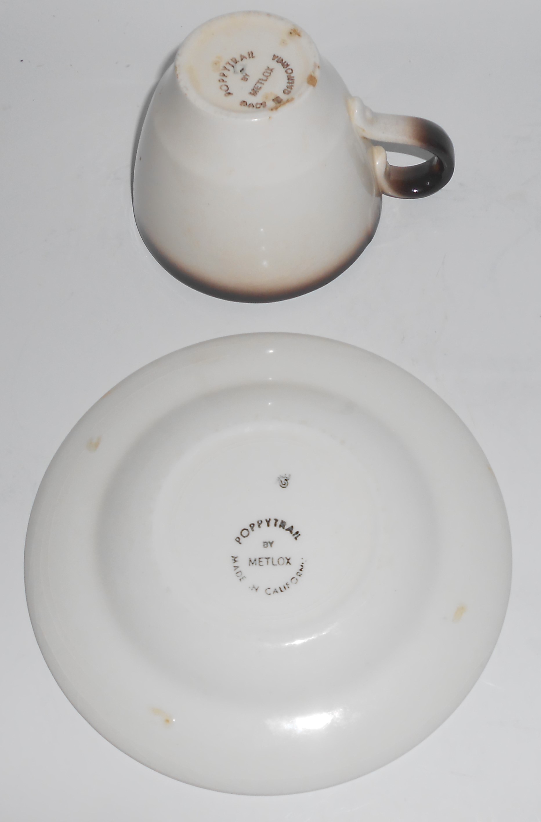 Metlox Pottery Poppy Trail Provincial Rose Cup & Saucer