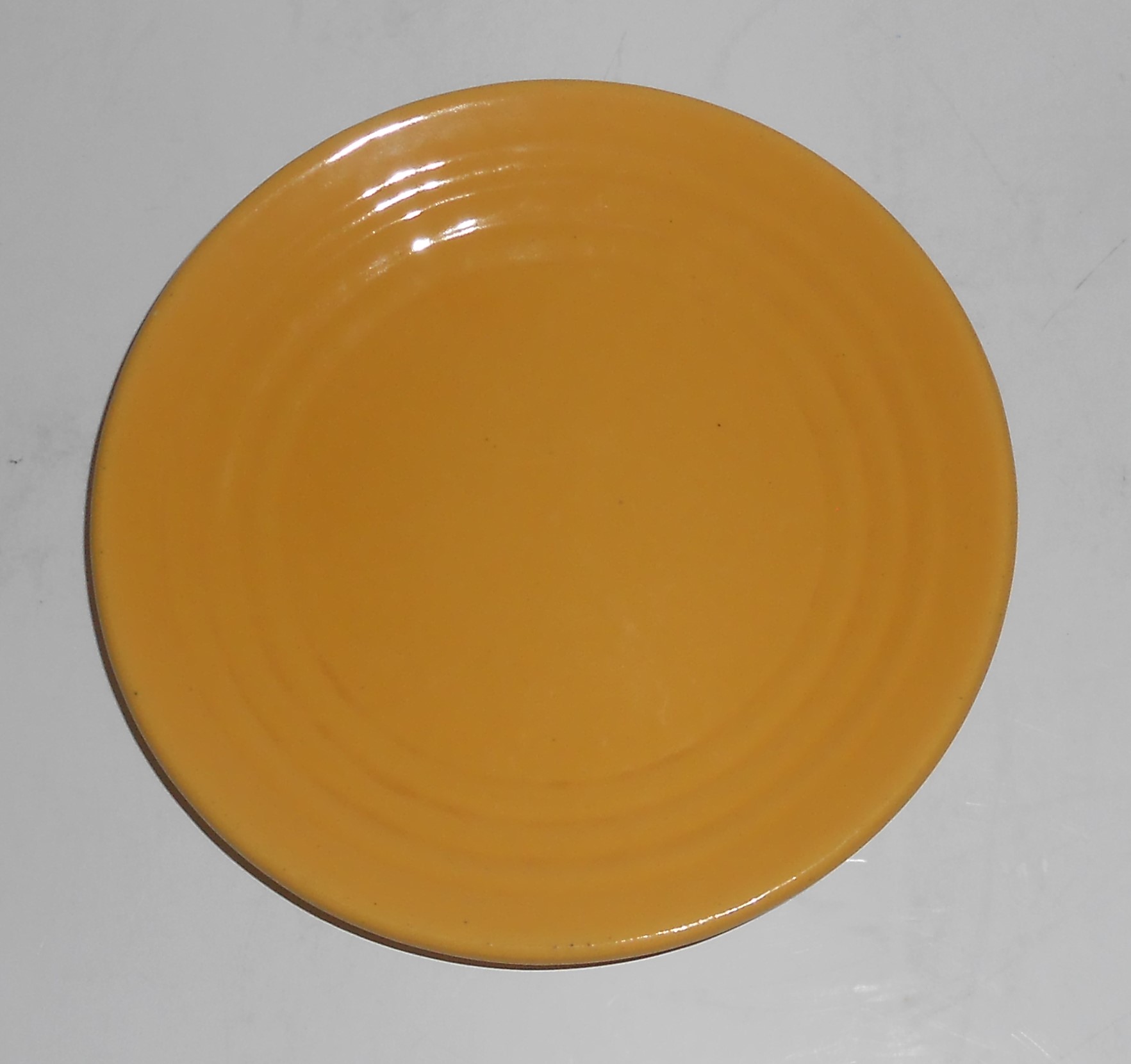 Bauer Pottery Ring Ware Yellow Bread Plate #2