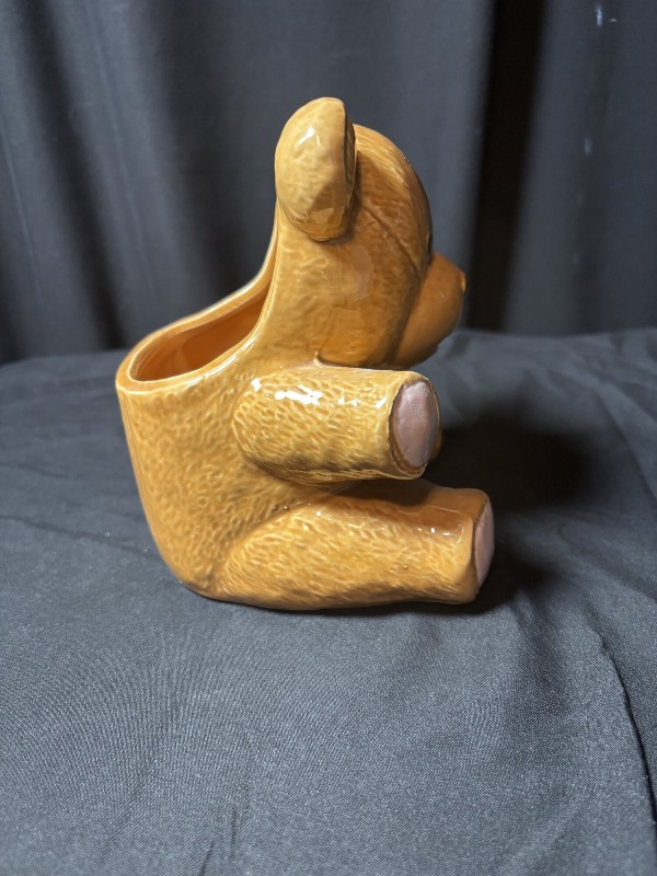 Vintage Inarco Japan Ceramic Teddy Bear Planter CN-1319 Brown Nursery Decor