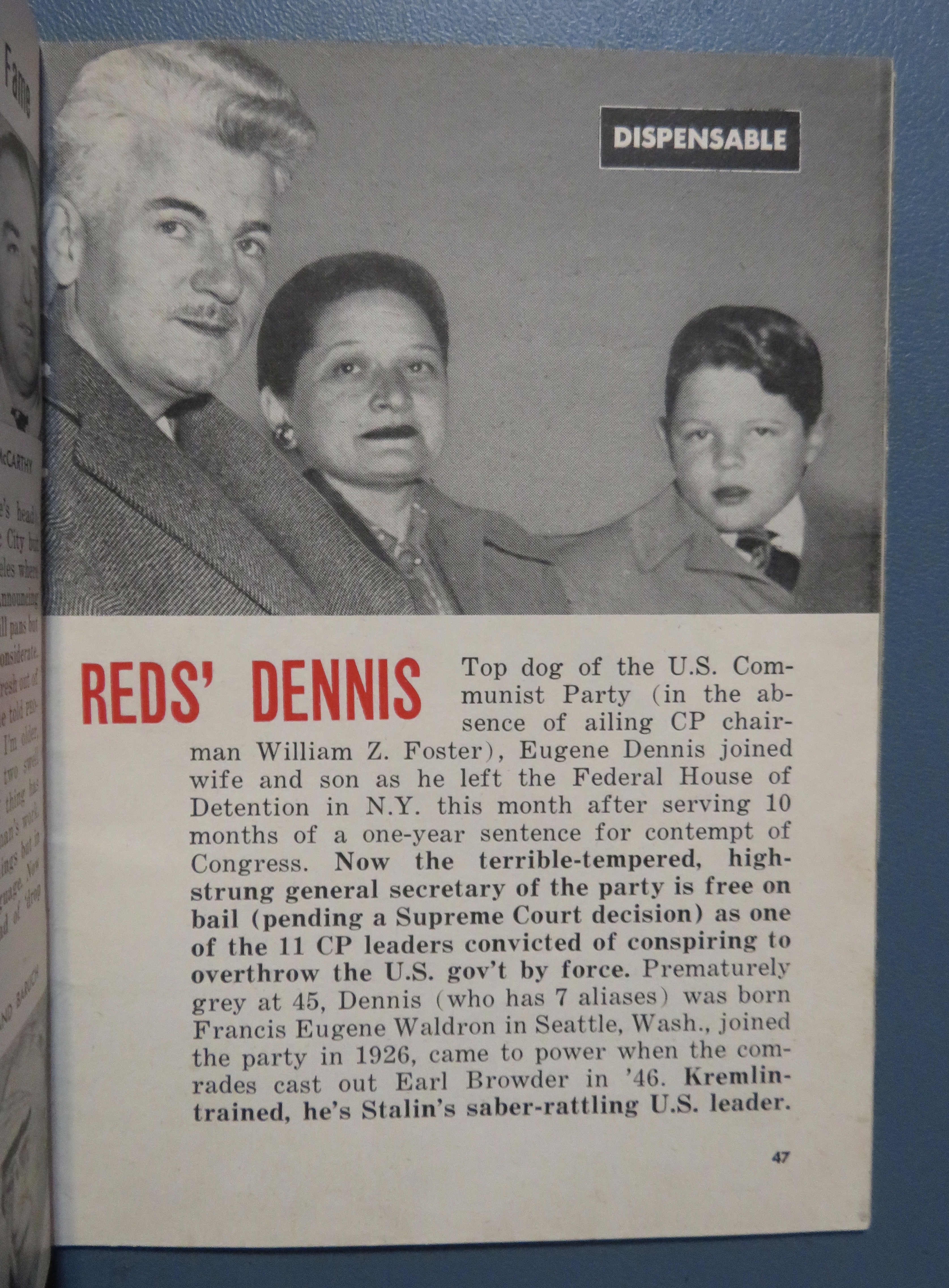 People Today Magazine April 25, 1951 Mindy Carson