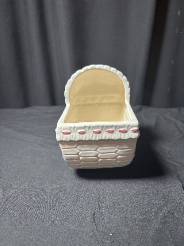 Vintage Ceramic Baby Bassinet Cradle Planter "ABC" Nursery Decor Made in Japan 104 1