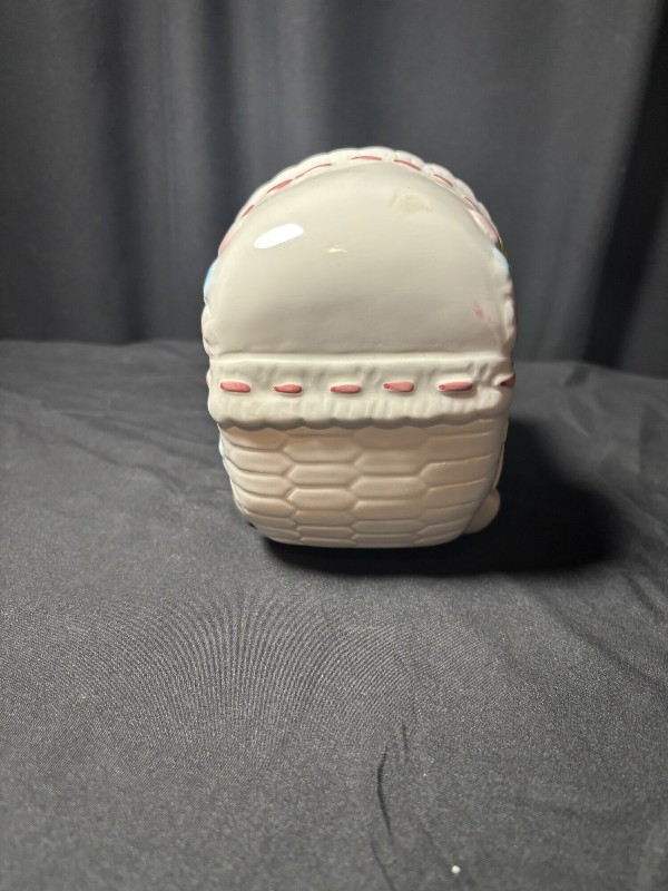 Vintage Ceramic Baby Bassinet Cradle Planter "ABC" Nursery Decor Made in Japan 104 1