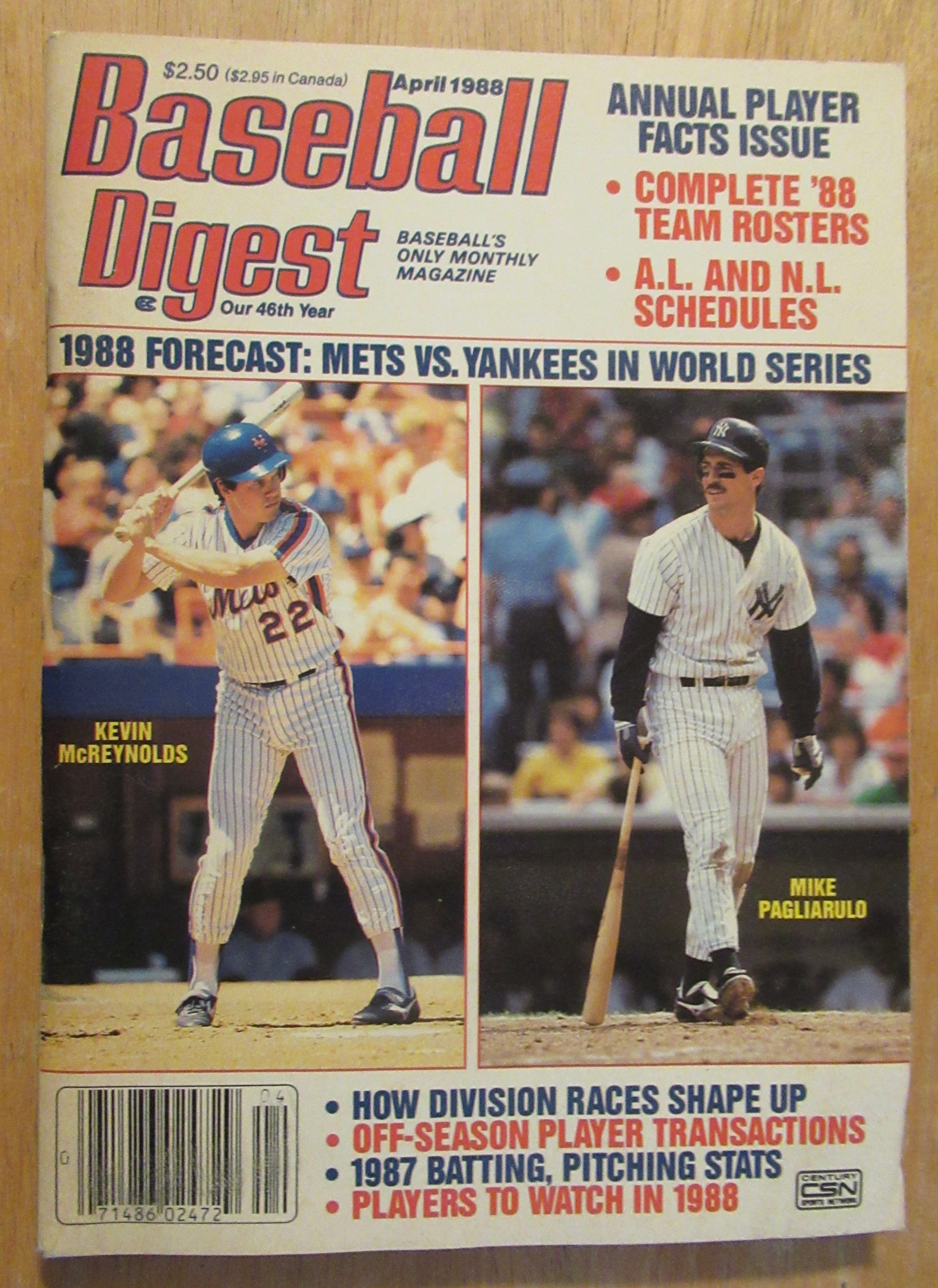 Baseball Digest Magazine April 1988 Kevin McReynolds