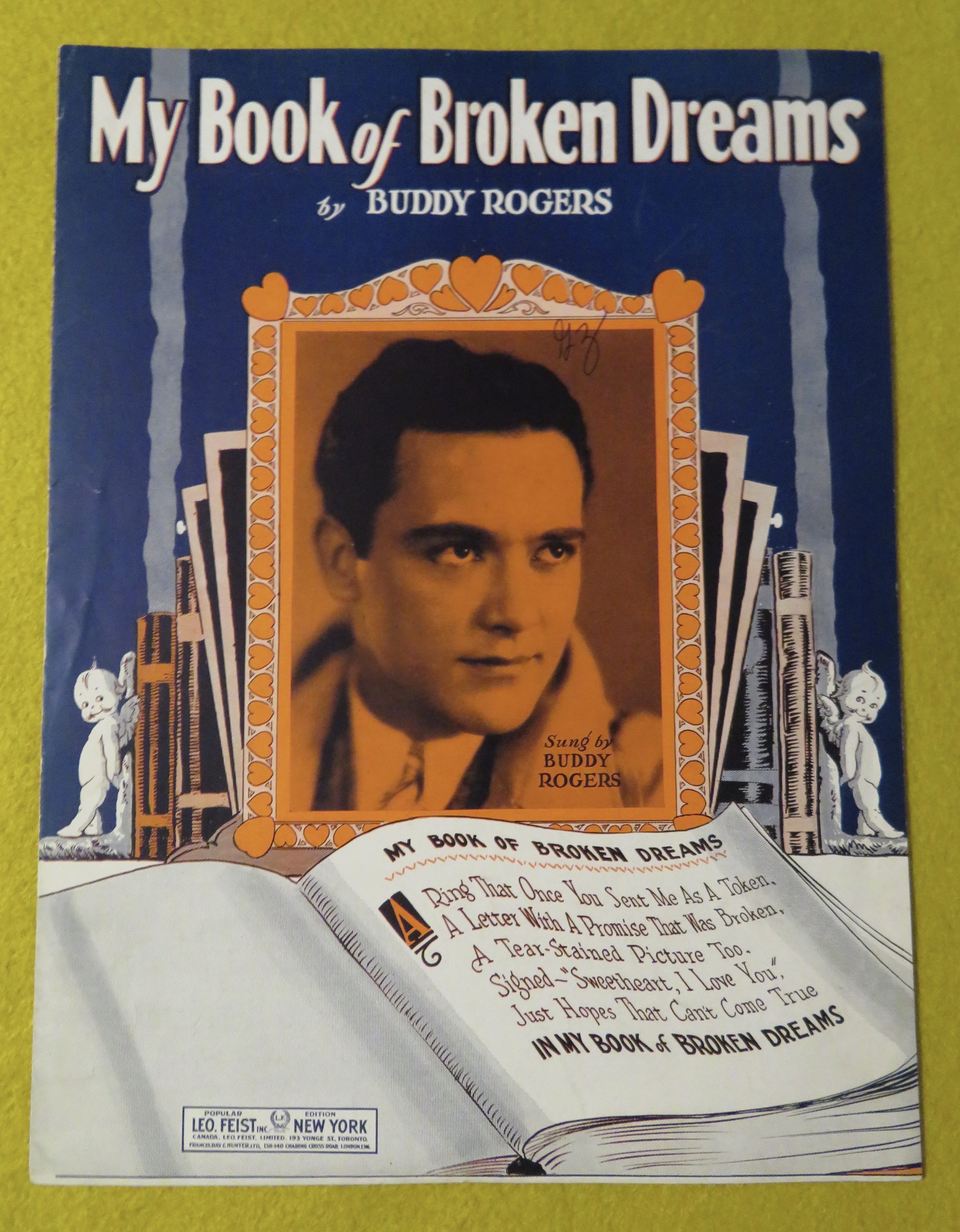 1929 My Book Of Broken Dreams Sheet Music