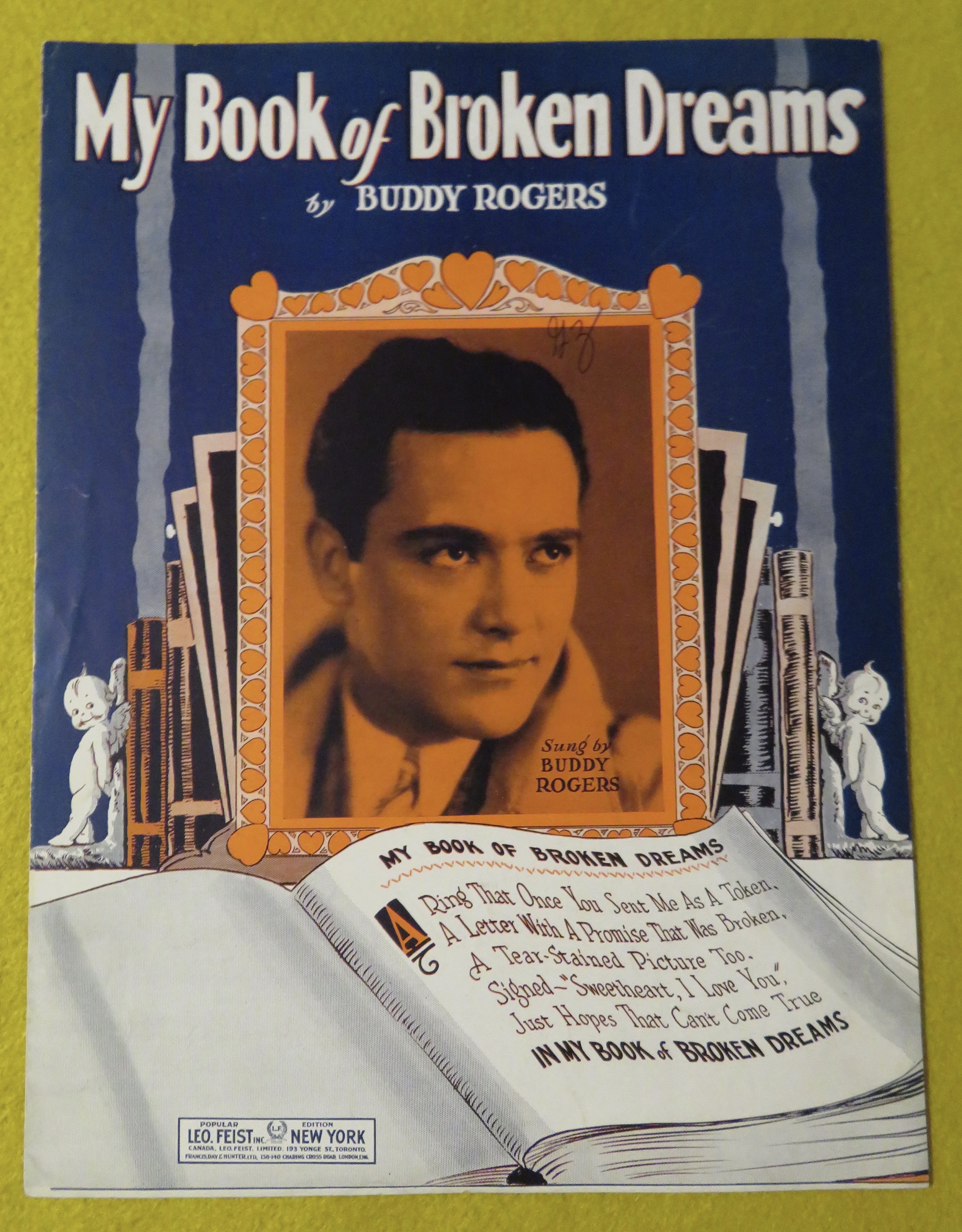 1929 My Book Of Broken Dreams Sheet Music