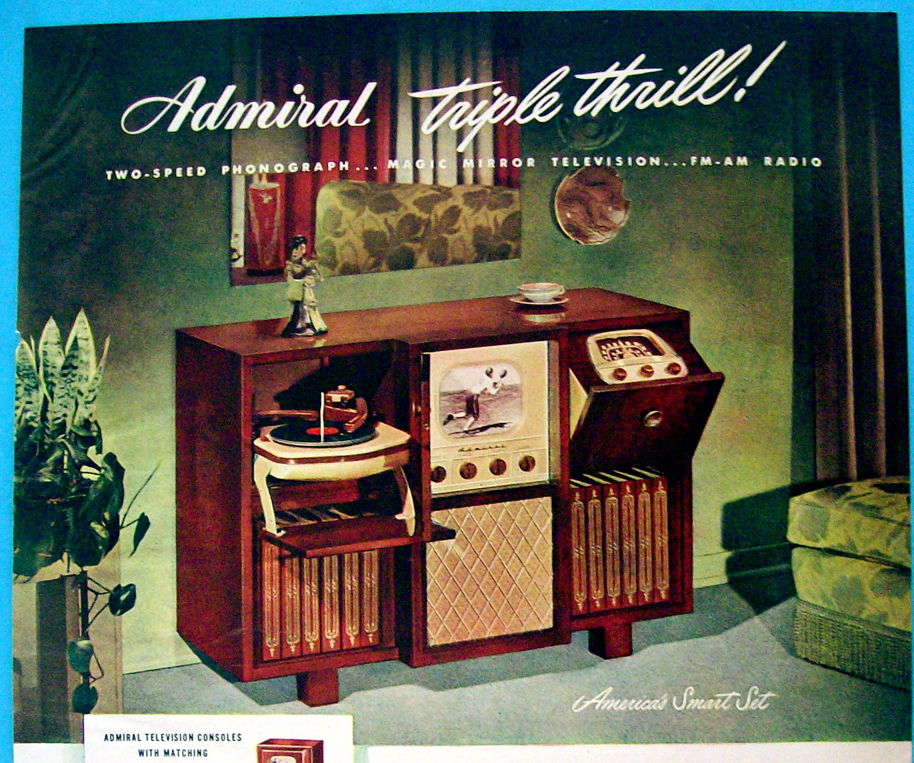 1948 Admiral Triple Thrill w/Phonograph, Radio & TV
