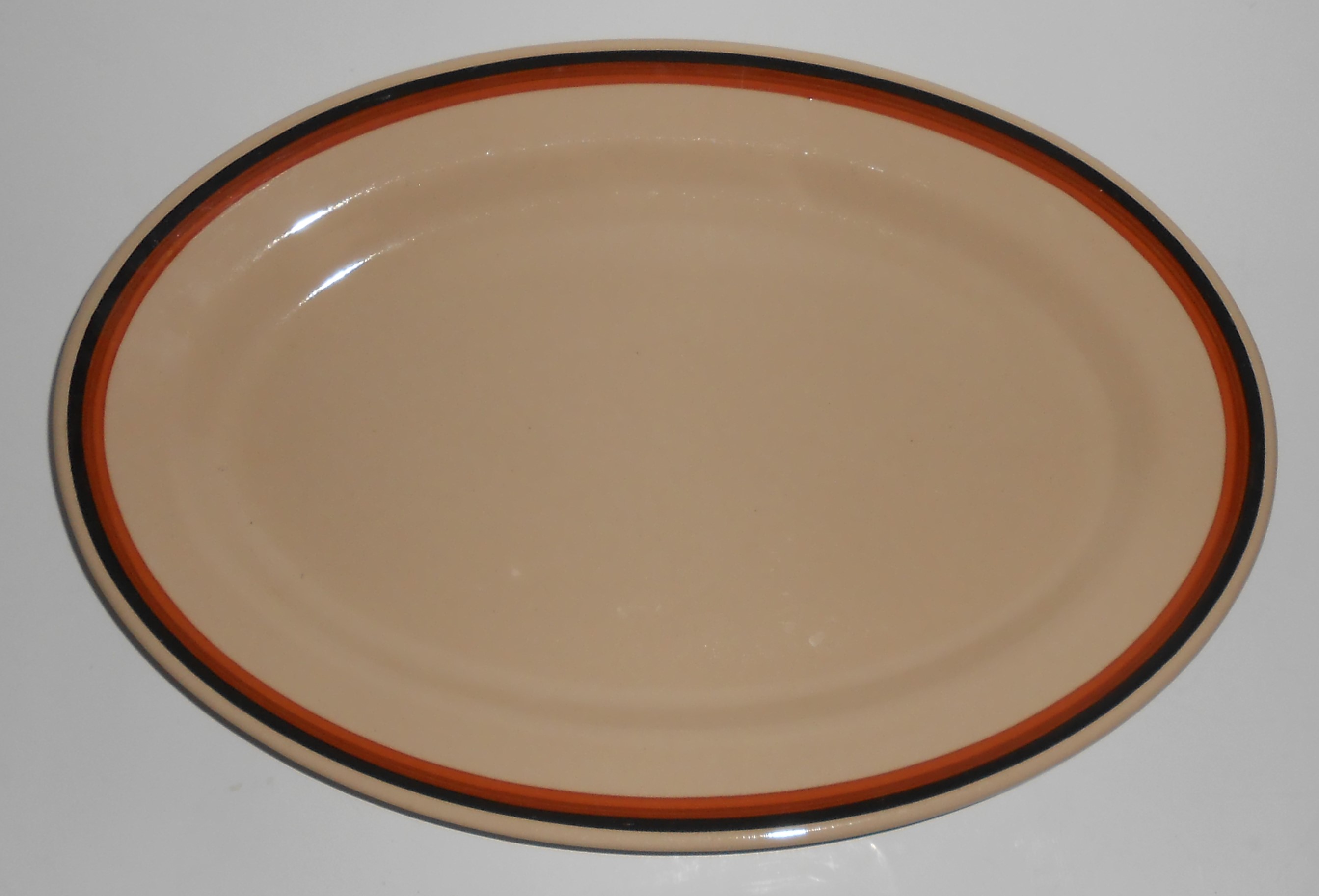 Tepco Restaurant Ware China Orange/Brown/Black Bands Pl