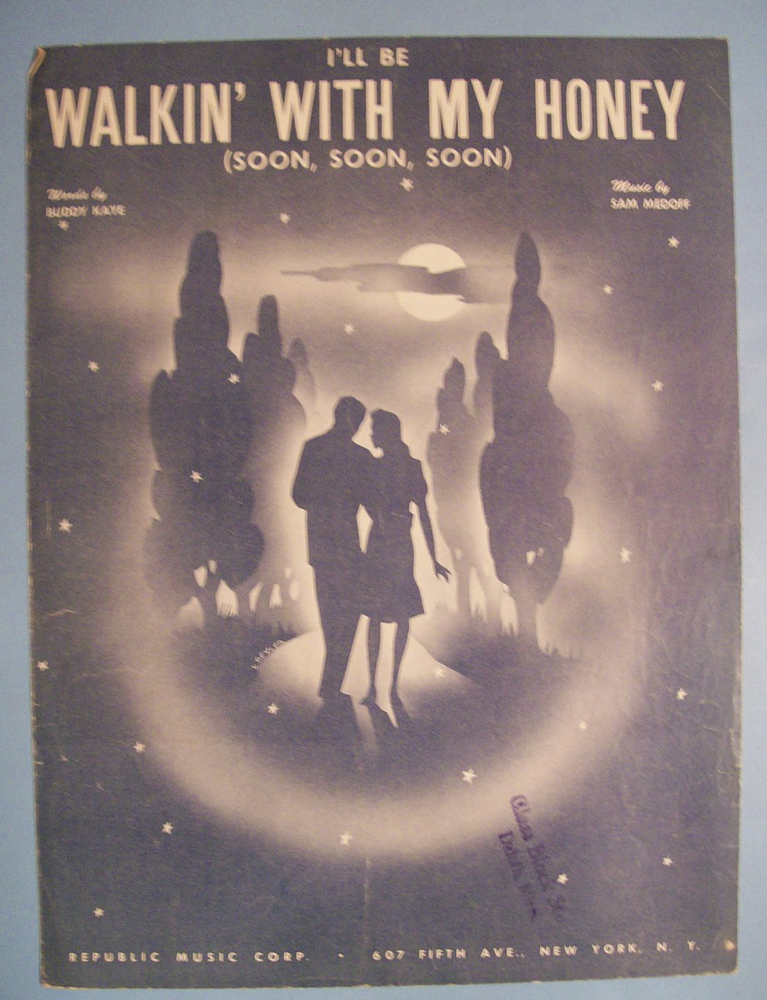 1945 I'll Be Walkin' With My Honey By Kaye & Medoff