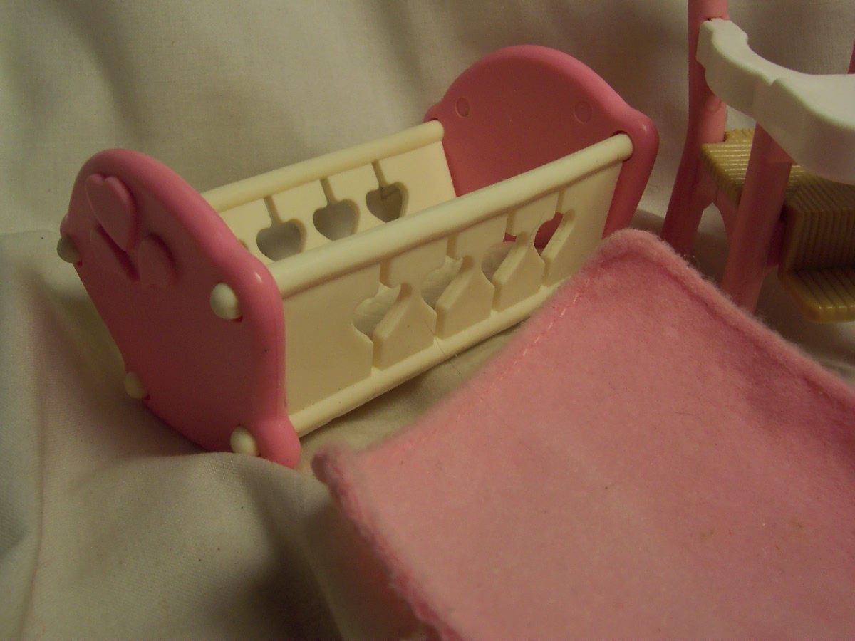 Dollhouse Cradle and High Chair Fisher Price