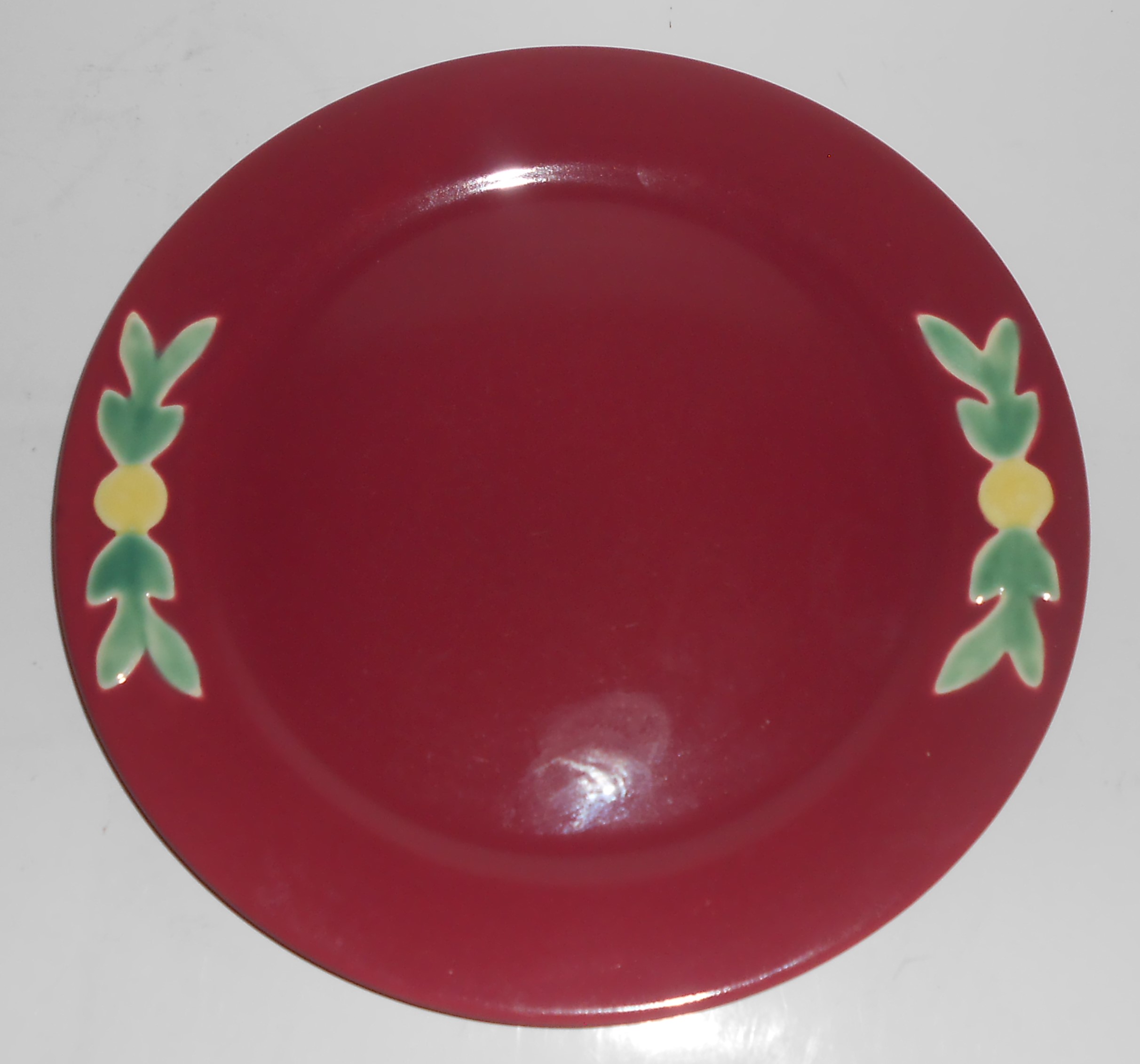 Vintage Coors Pottery Rosebud Red 9'' Plate #3