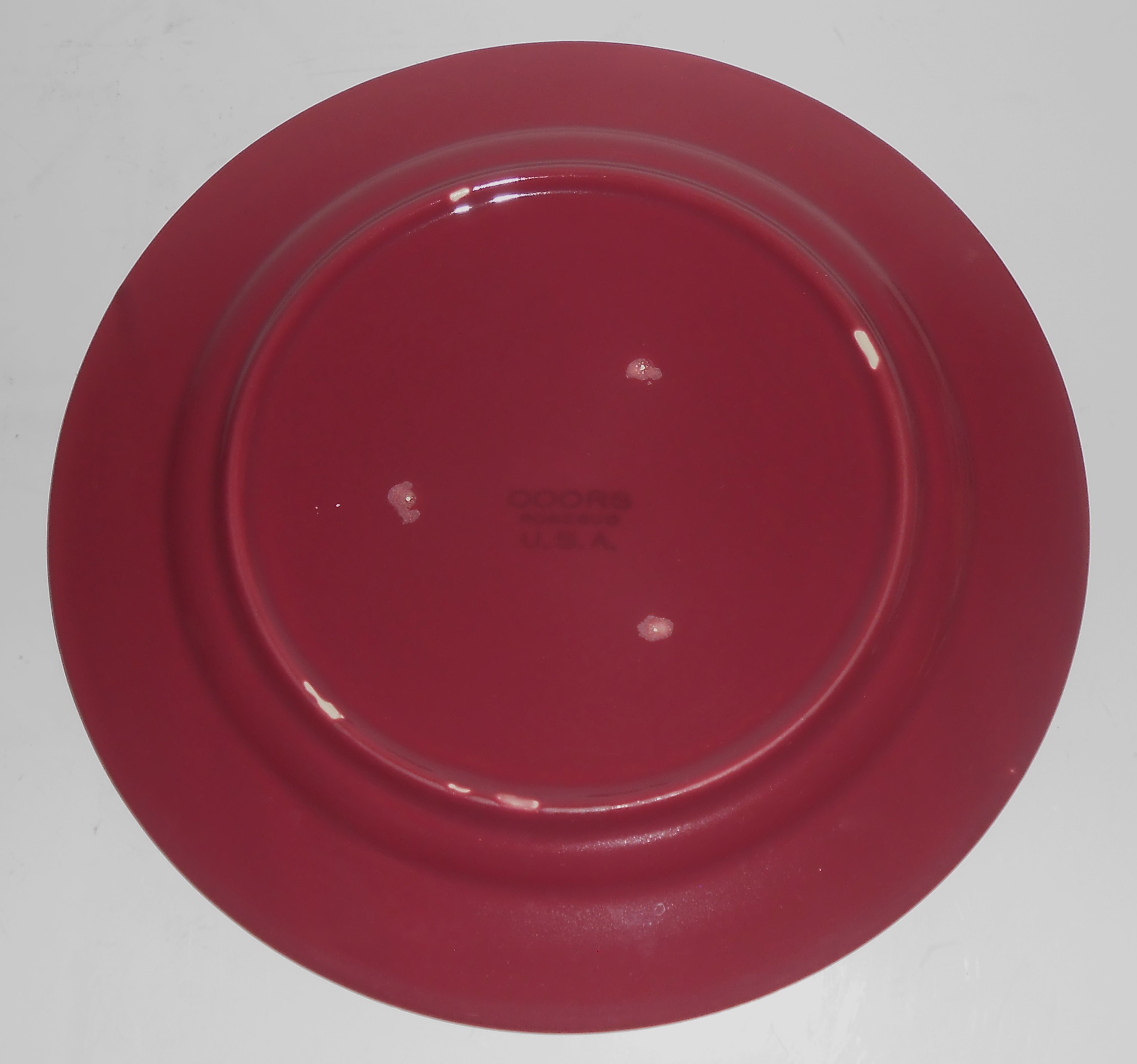 Vintage Coors Pottery Rosebud Red 9'' Plate #3