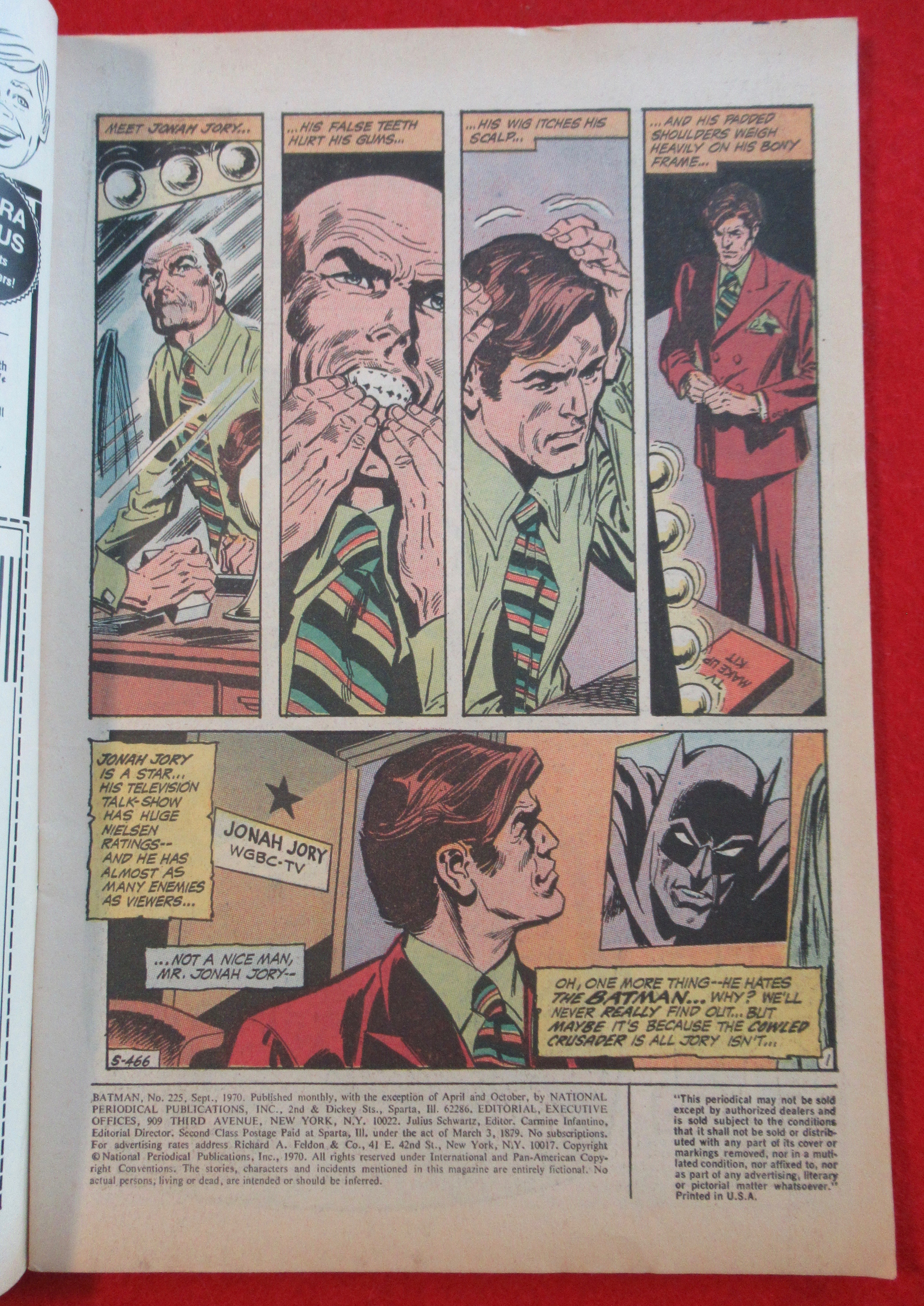 Batman Comic September 1970 Wanted For Murder One