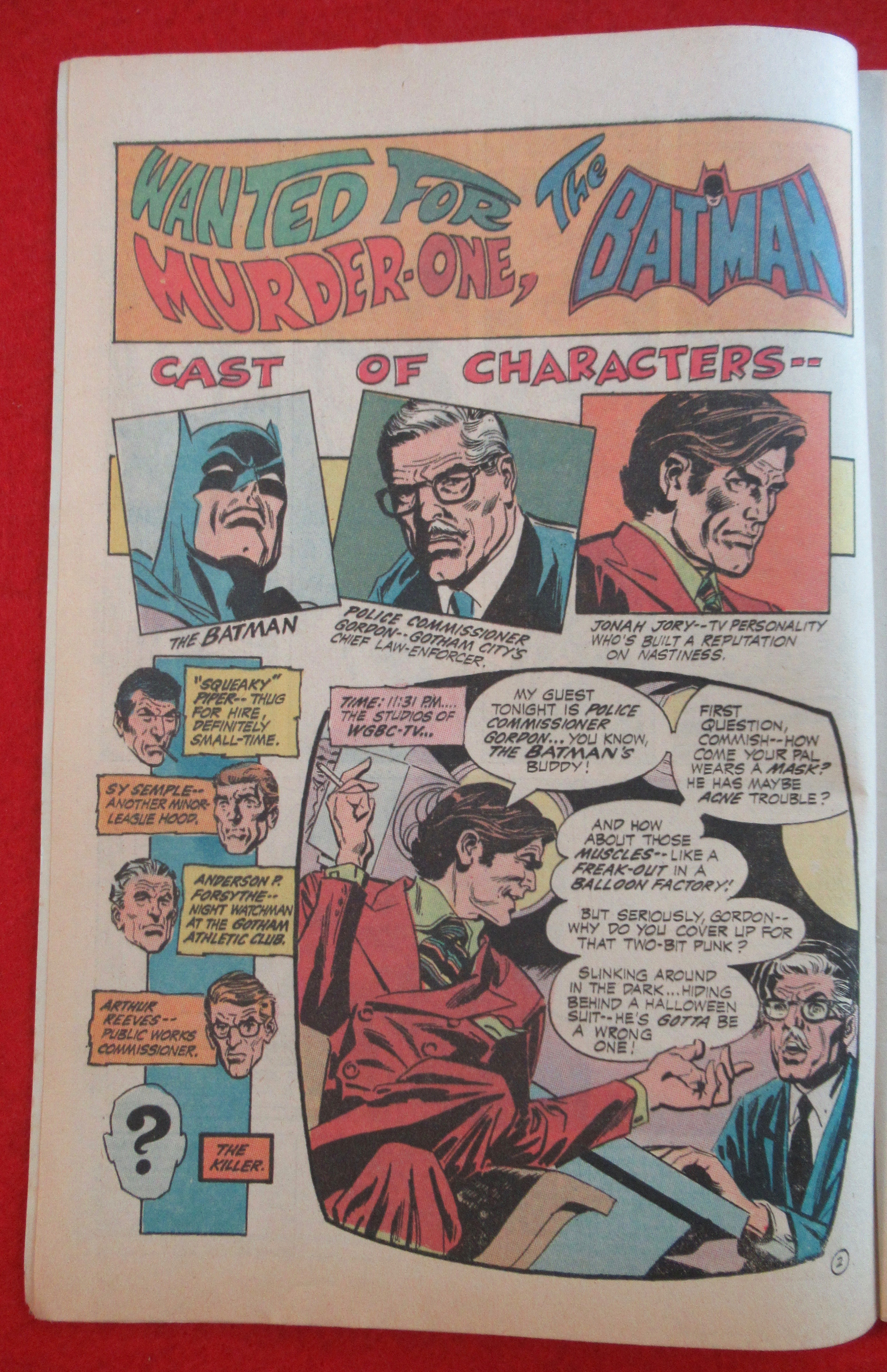Batman Comic September 1970 Wanted For Murder One
