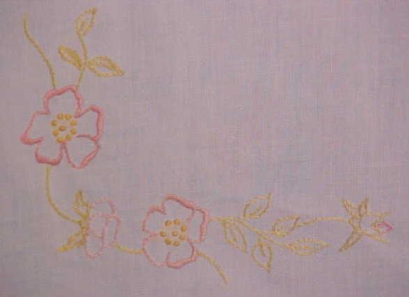 Table Topper Floral  Embroidery Linen Leg Ties