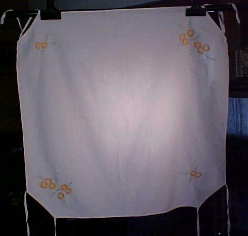 Table Topper Floral  Embroidery Linen Leg Ties