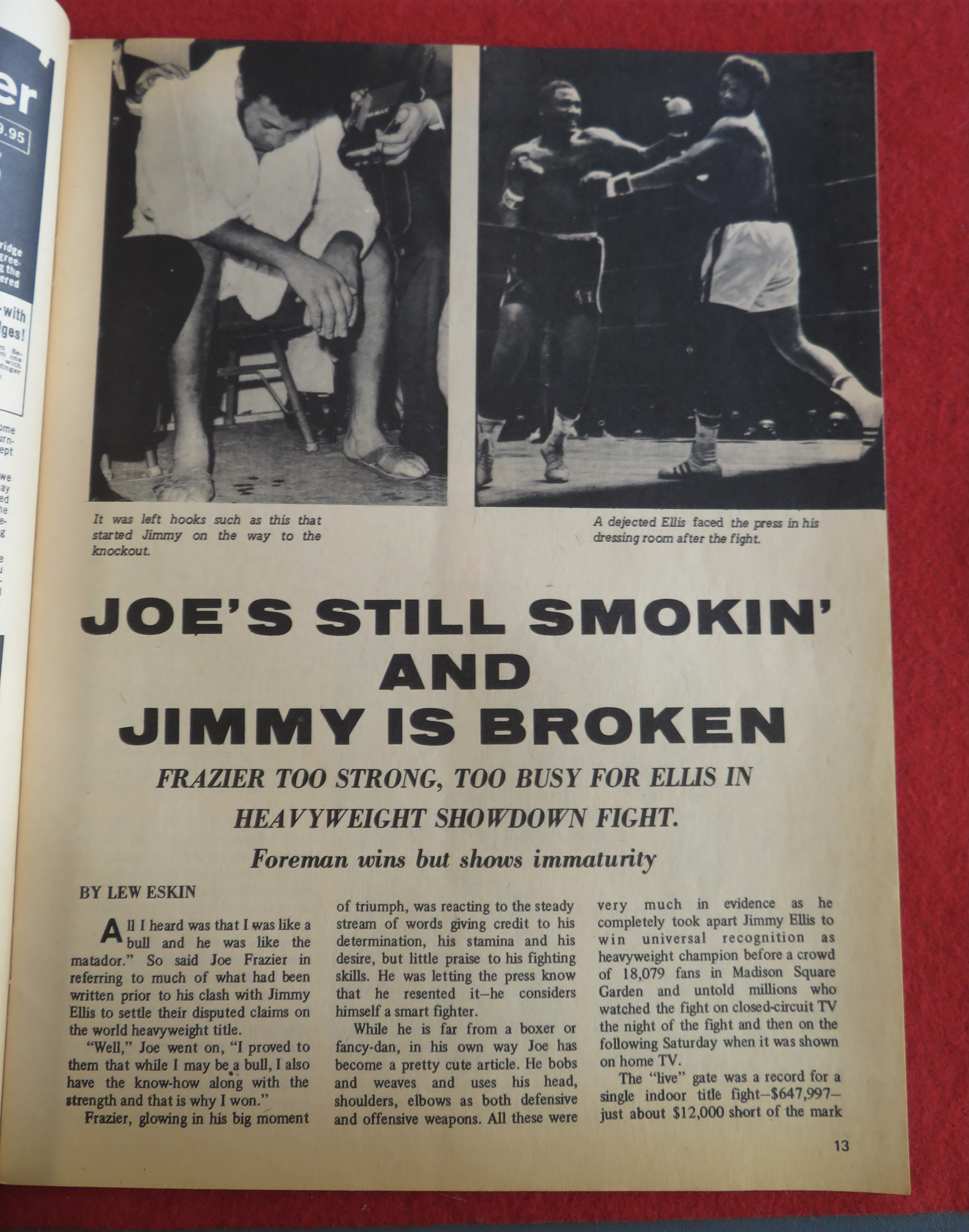 Boxing Illustrated Magazine December 1969 R Marciano