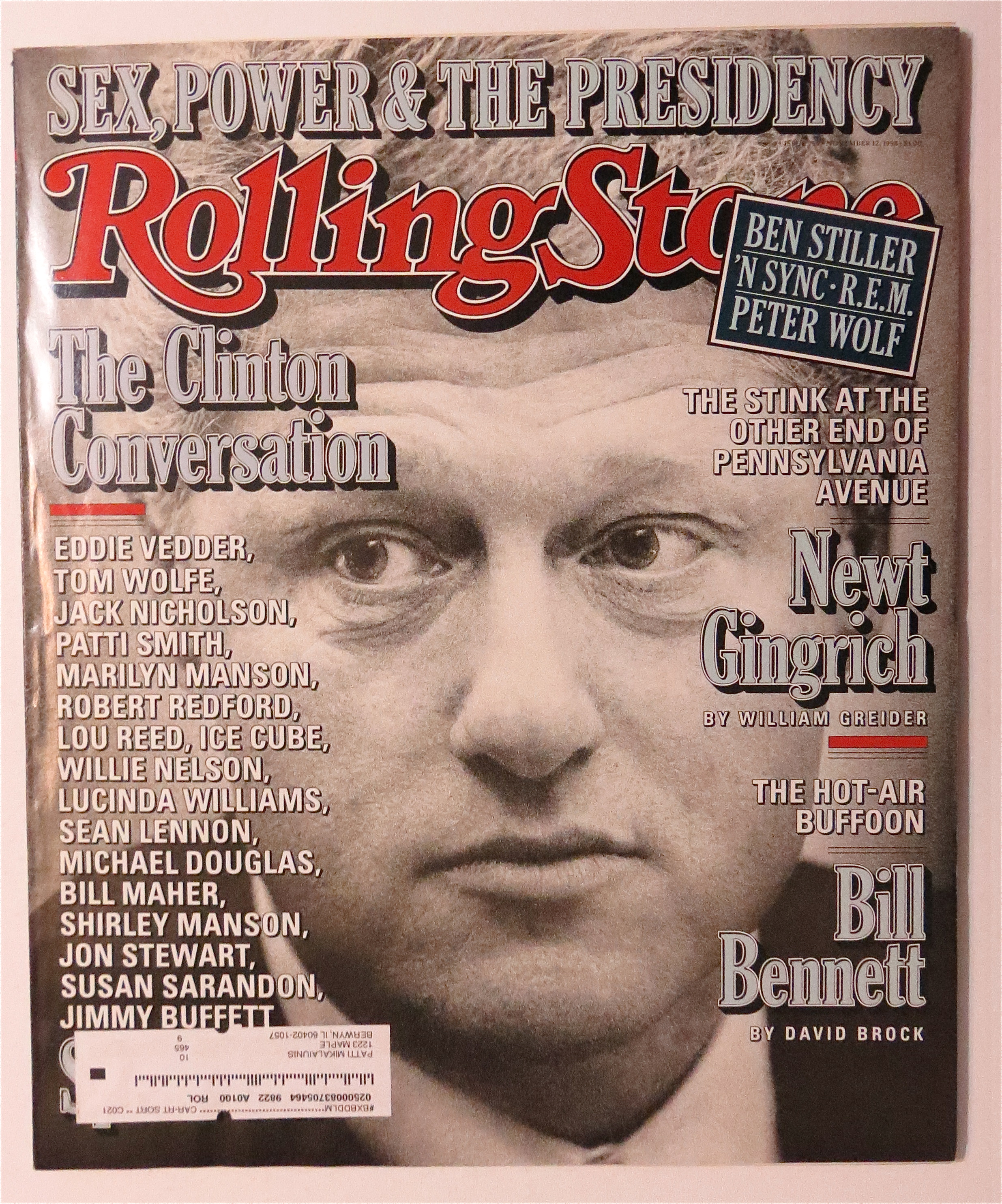 Rolling Stone November 12, 1998 Clinton Conversation