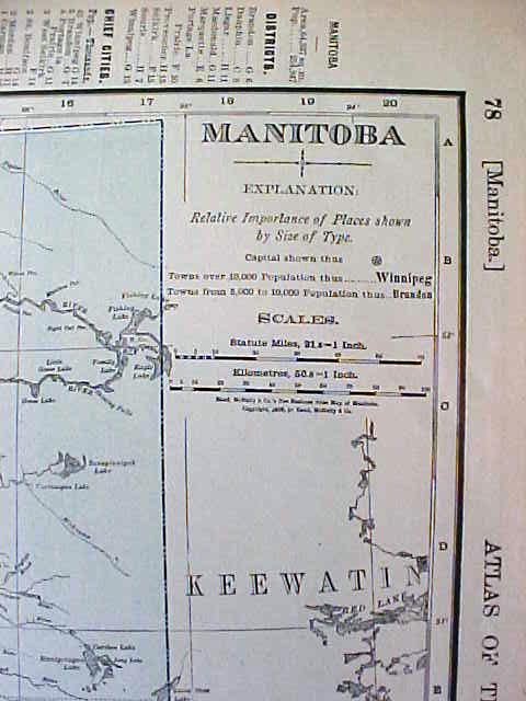Antique Map Nova Scotia & Manitoba 1907 Rand McNally