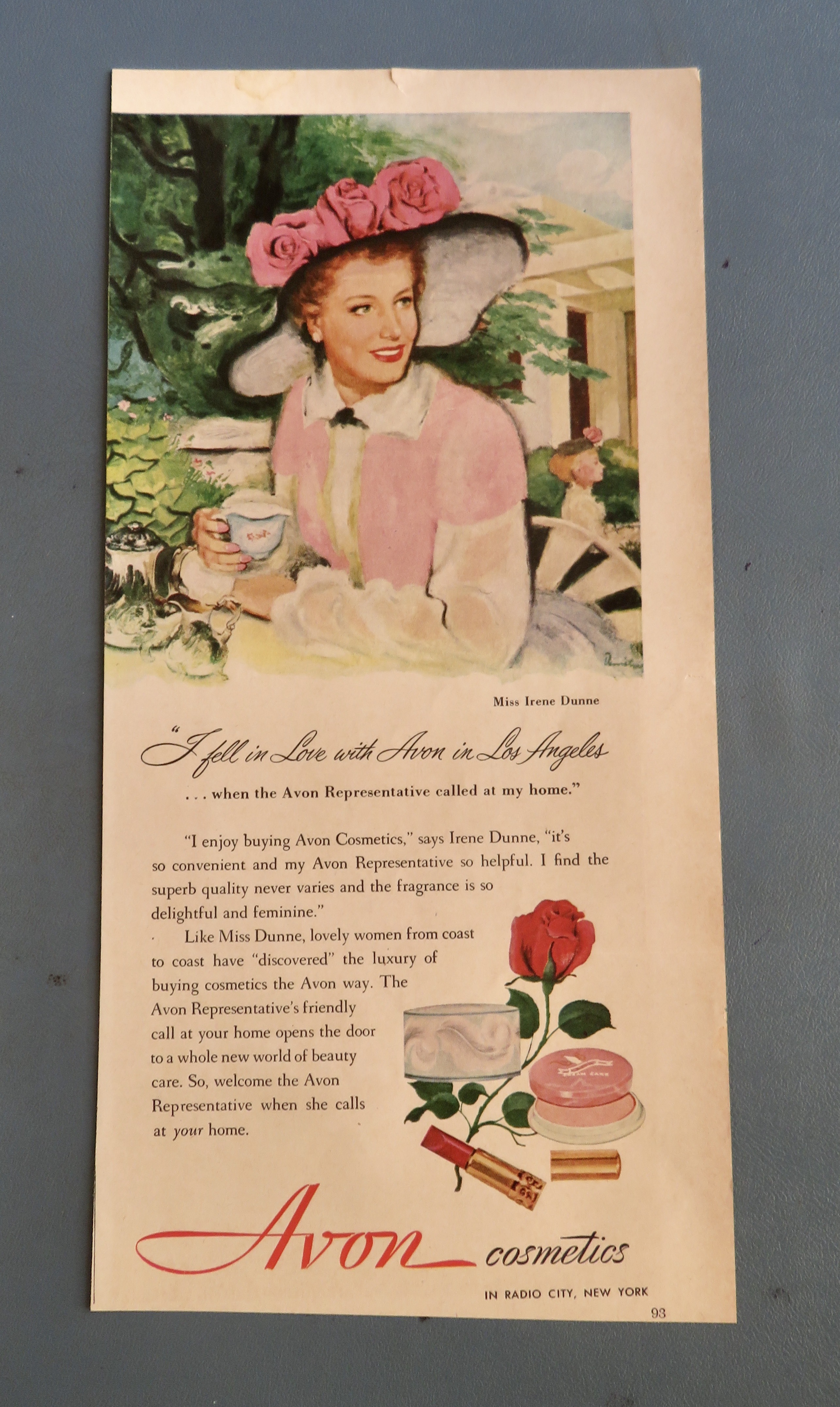 1949 Avon Cosmetics with Miss Irene Dunne