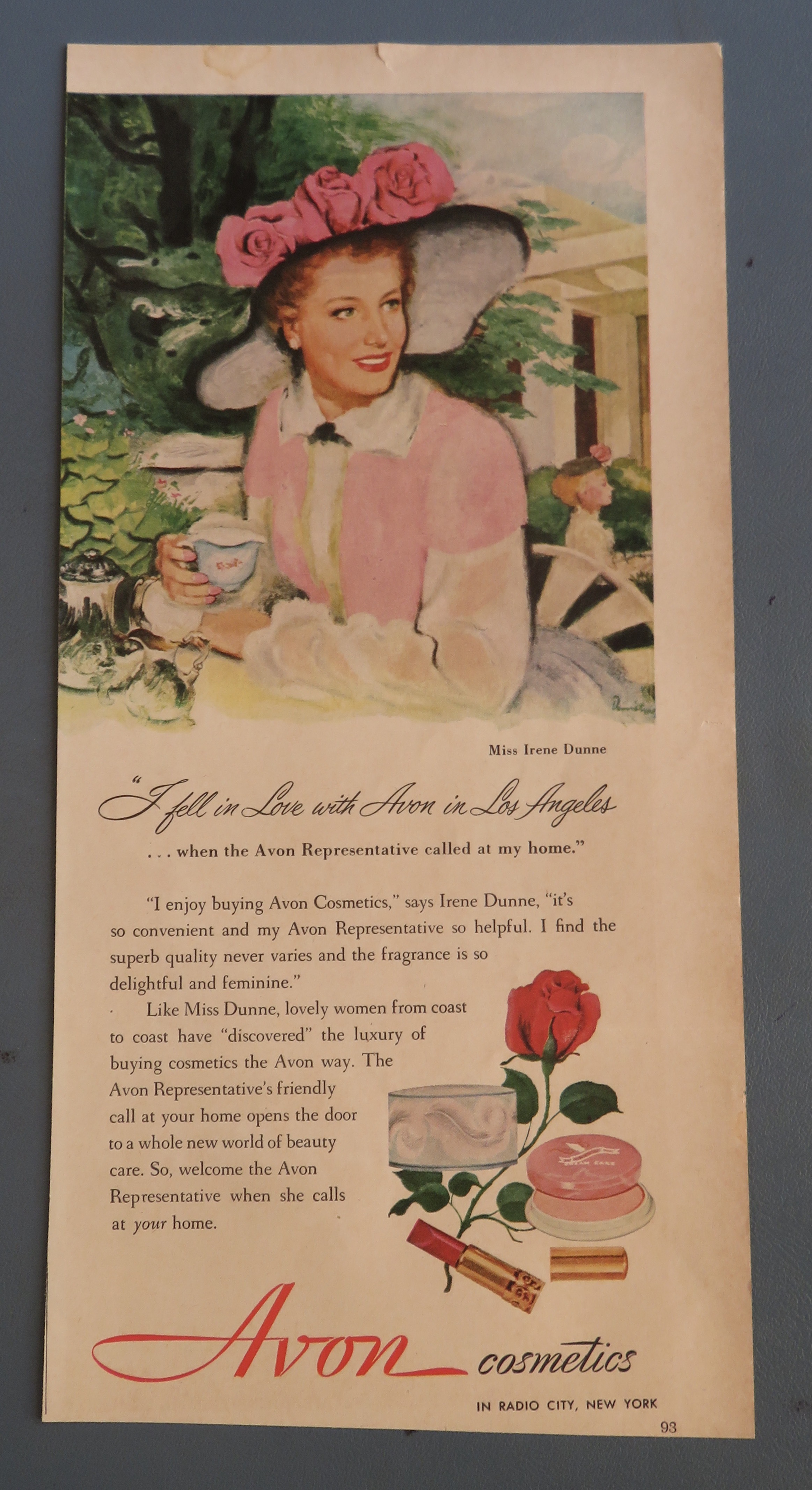 1949 Avon Cosmetics with Miss Irene Dunne