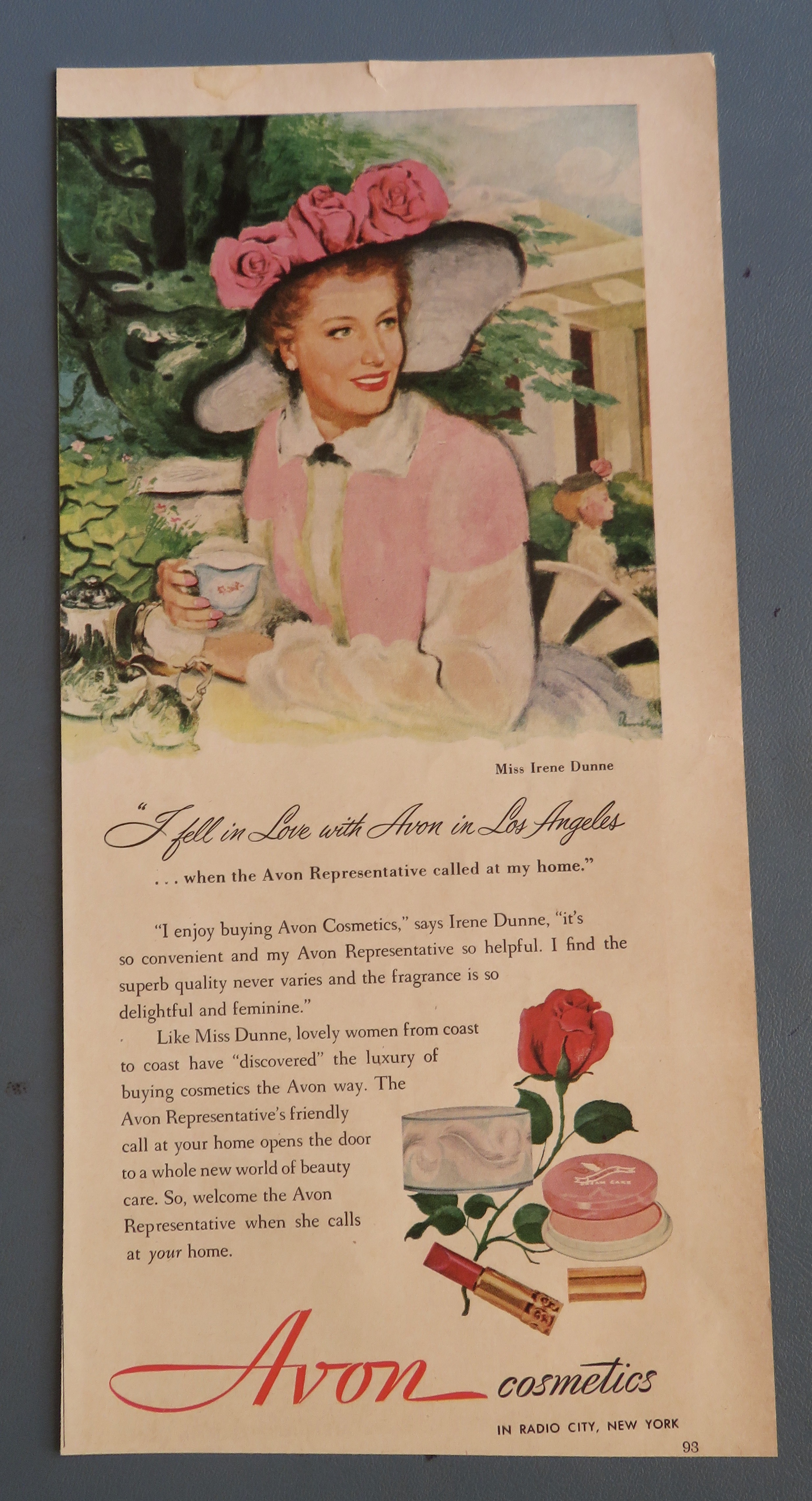 1949 Avon Cosmetics with Miss Irene Dunne
