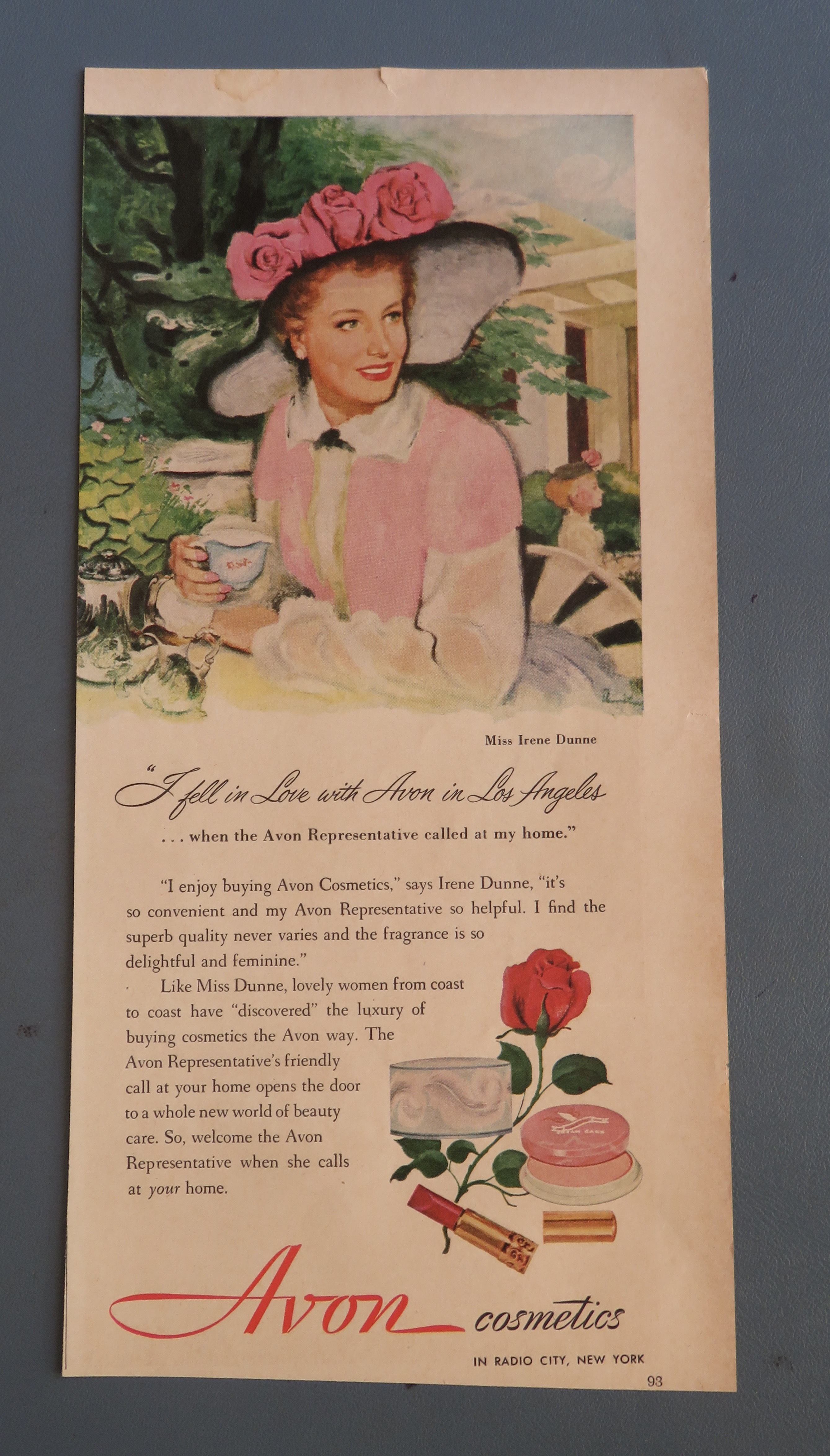 1949 Avon Cosmetics with Miss Irene Dunne
