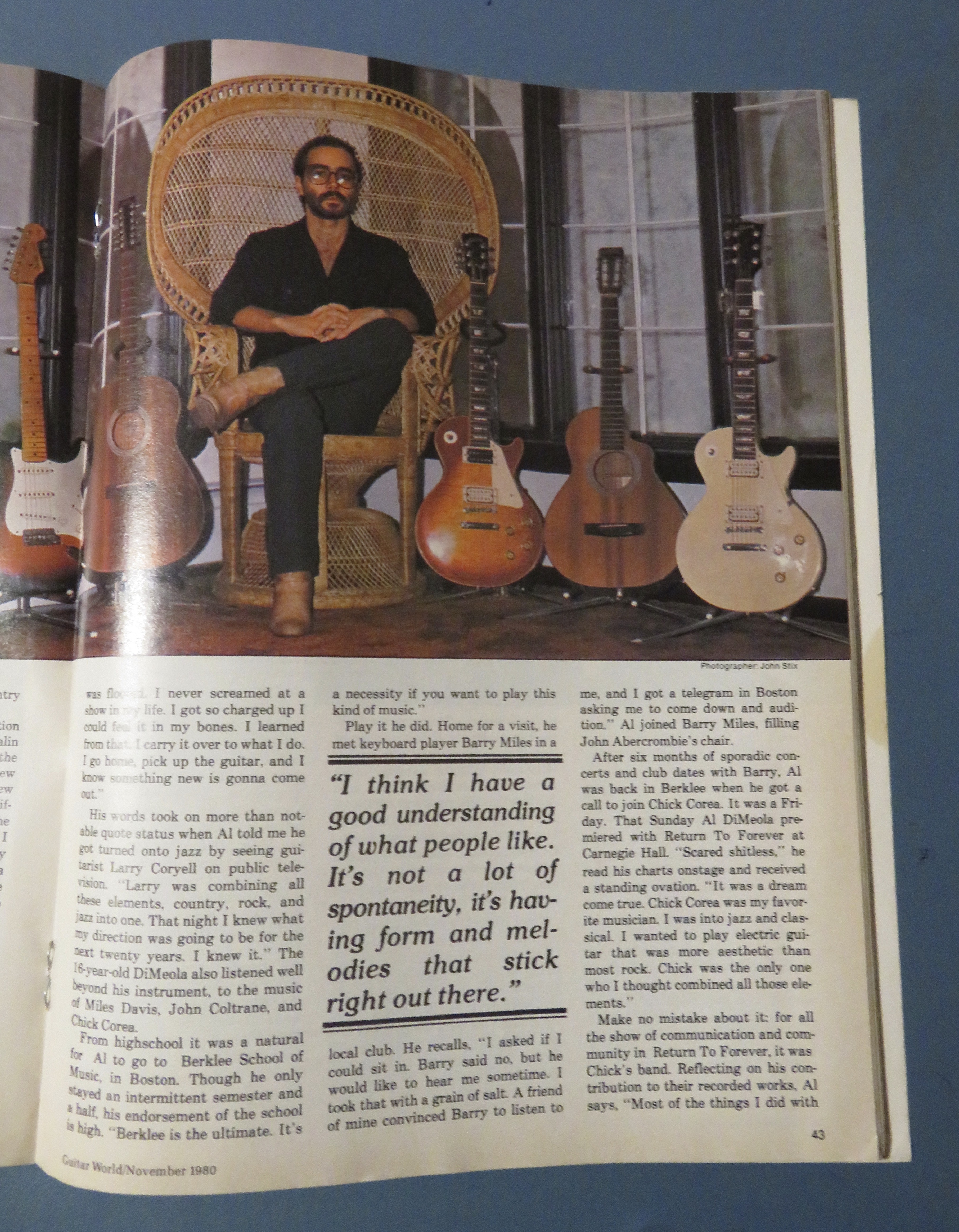 Guitar World Magazine November 1980 Al Dimeola