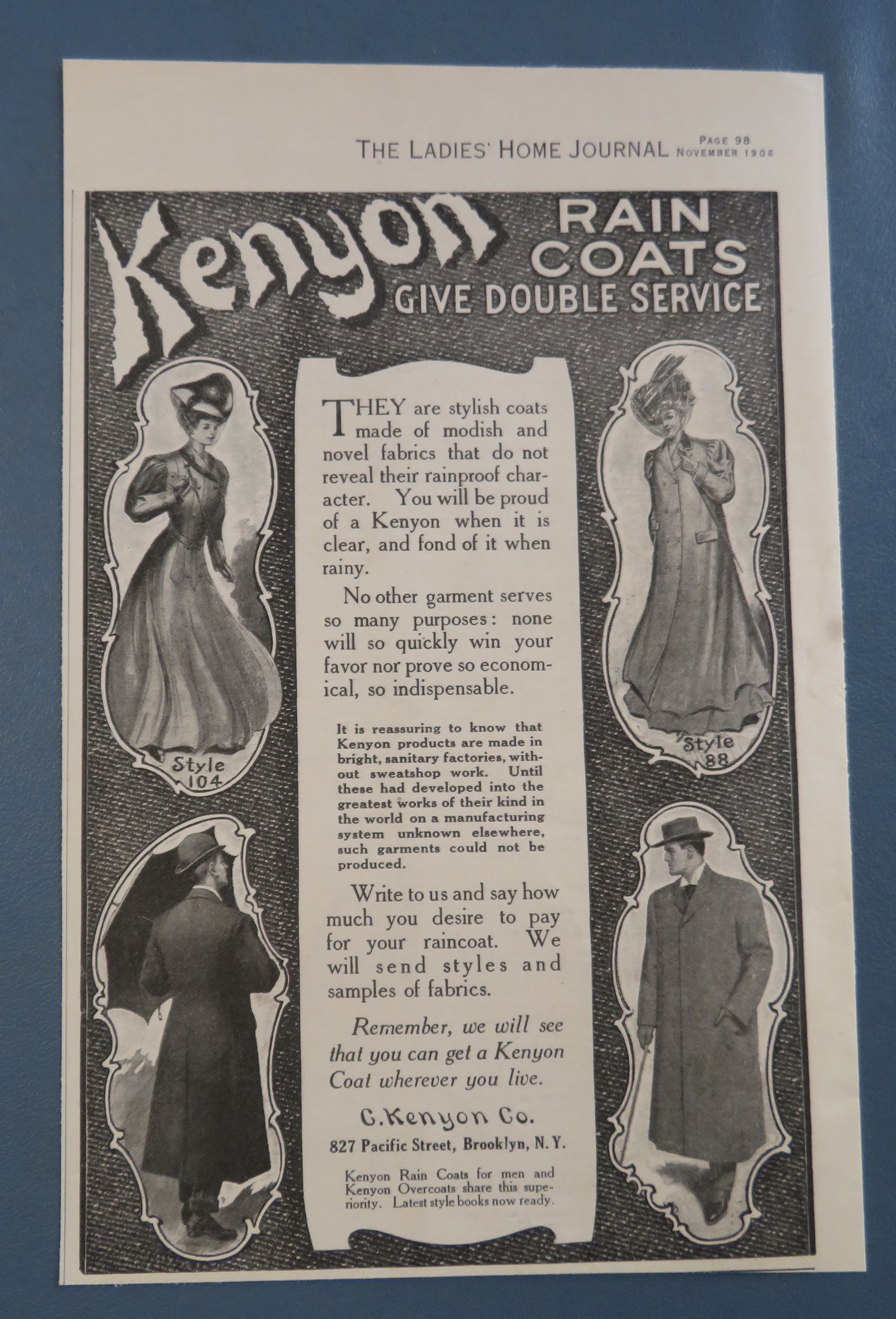 1906 Kenyon Rain Coats with Women & Men