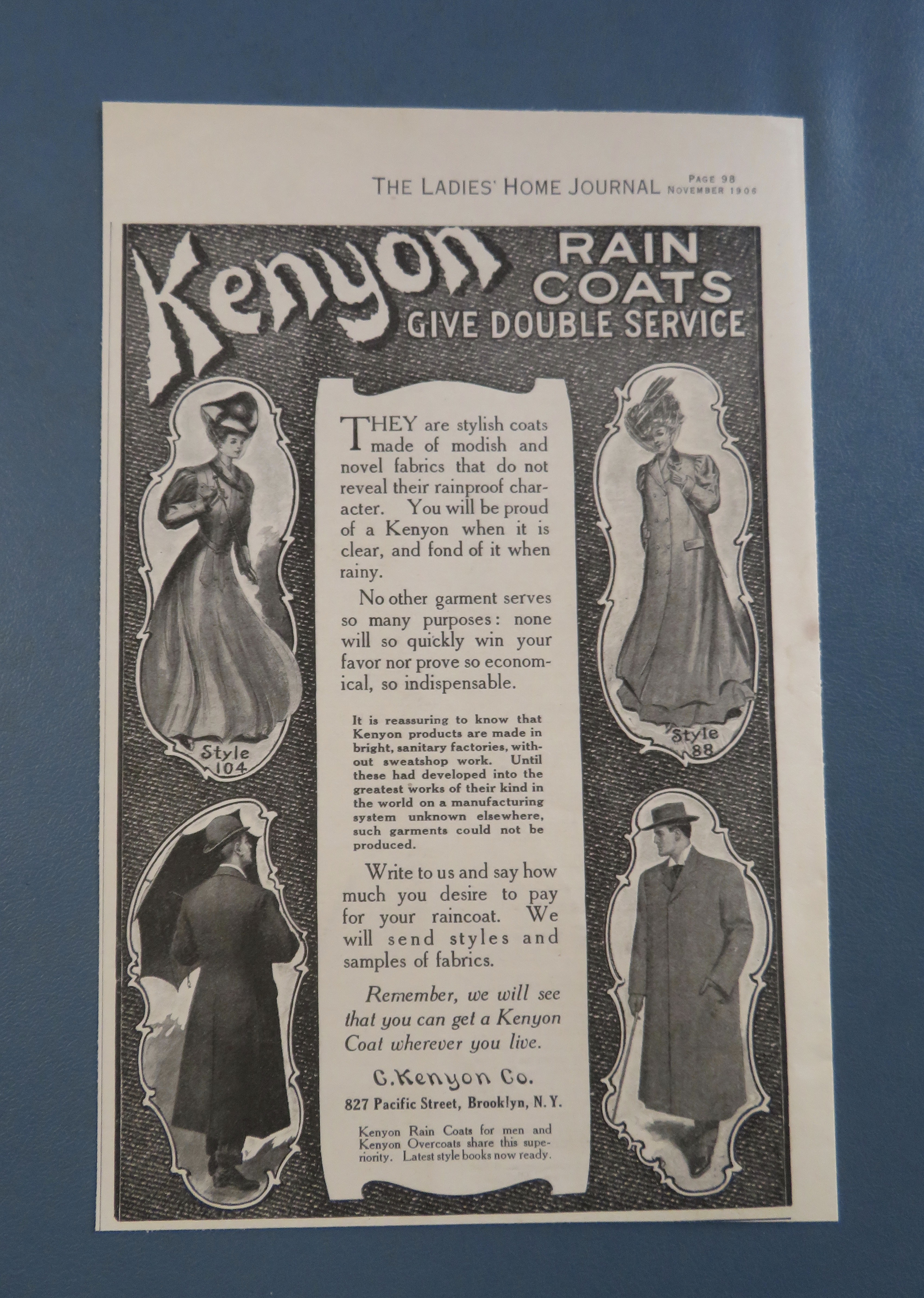 1906 Kenyon Rain Coats with Women & Men