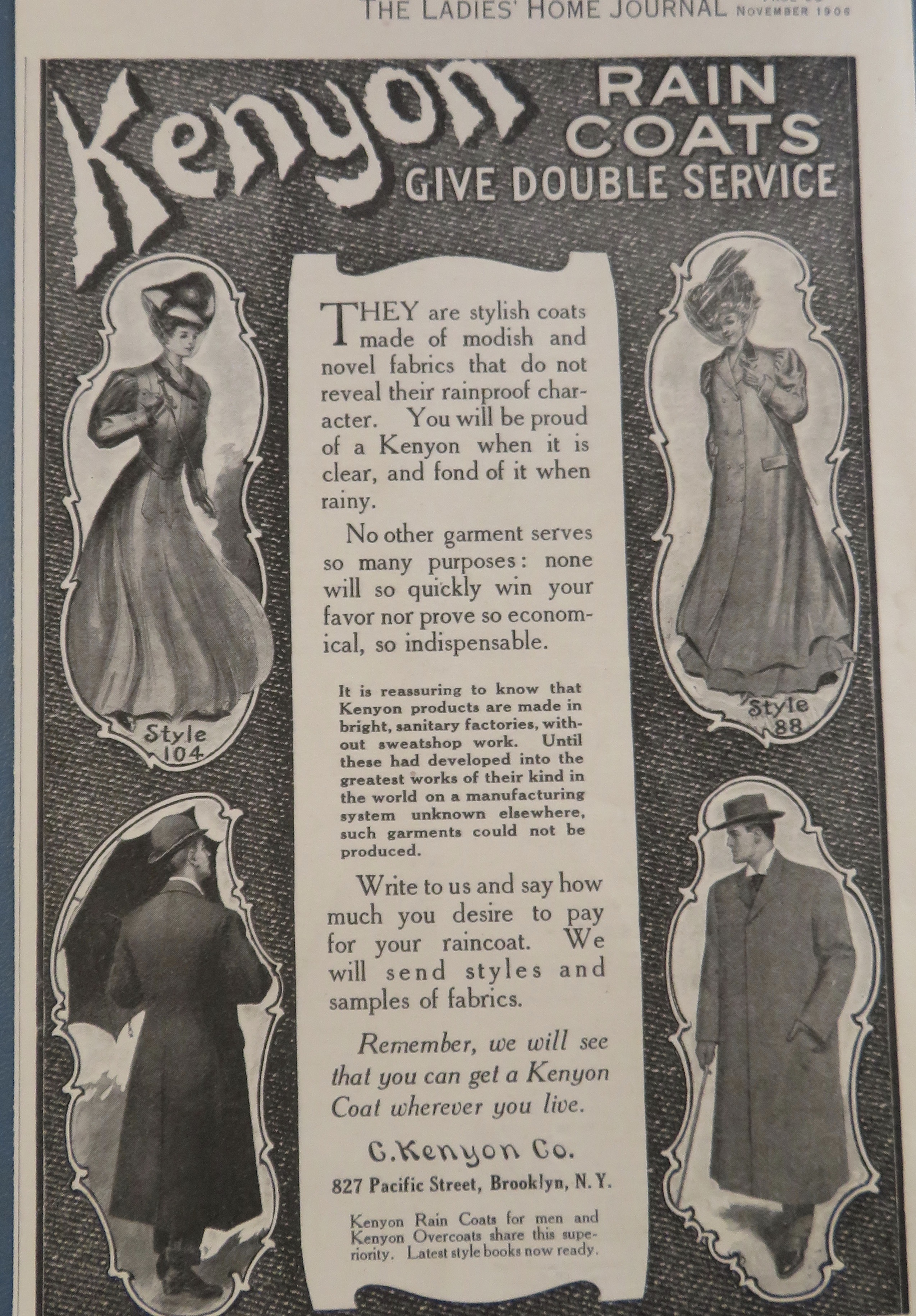 1906 Kenyon Rain Coats with Women & Men