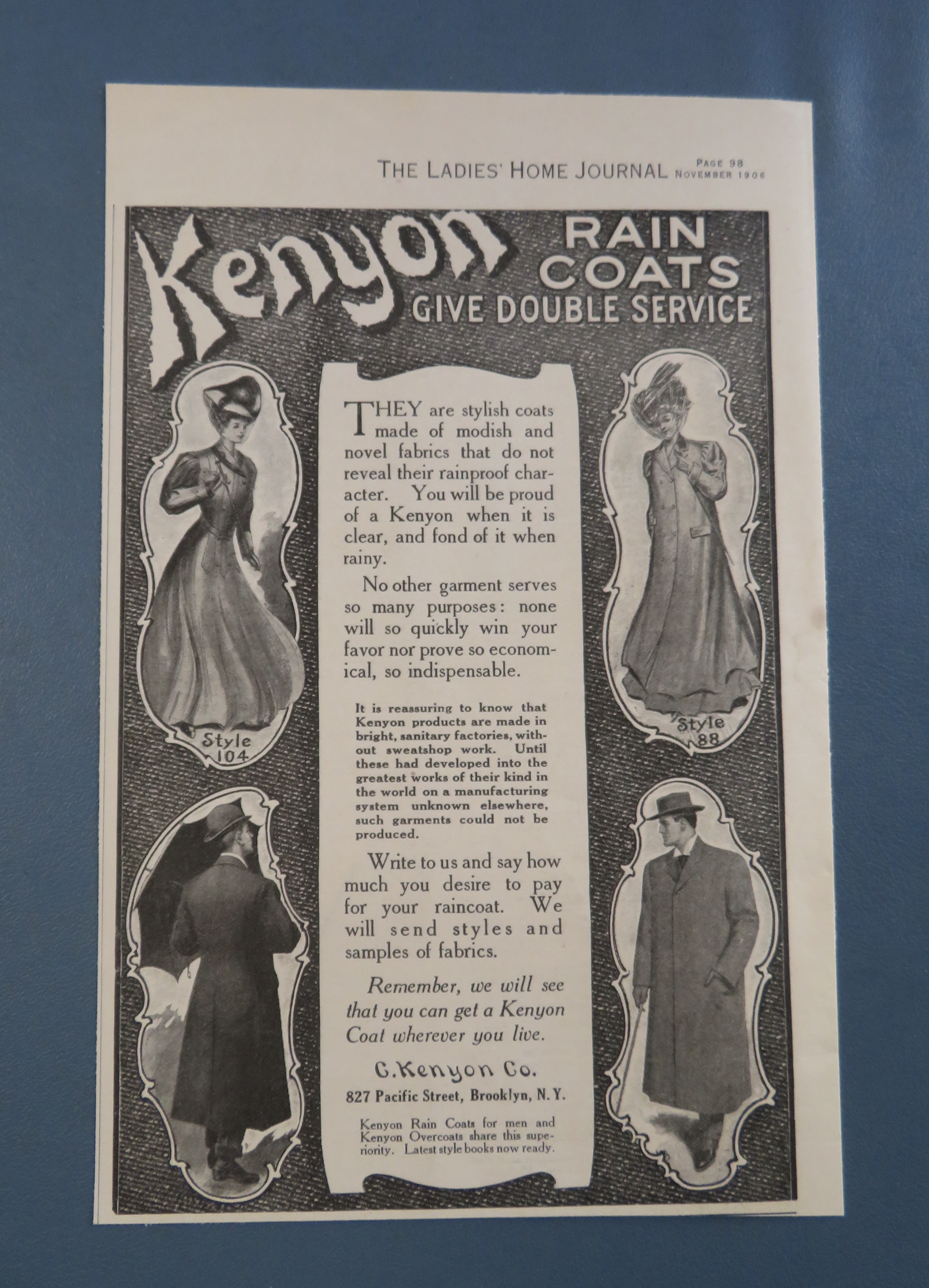 1906 Kenyon Rain Coats with Women & Men