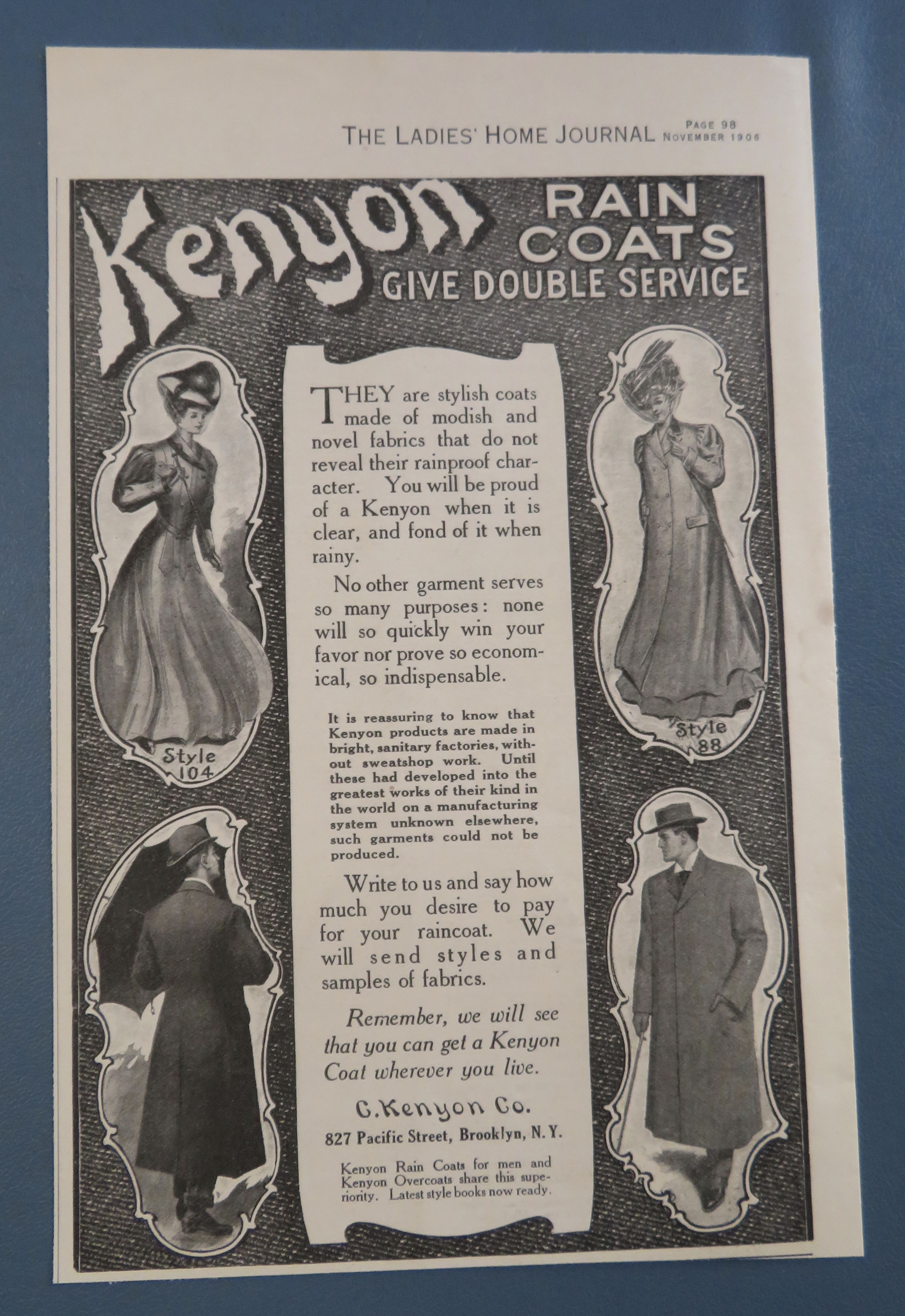 1906 Kenyon Rain Coats with Women & Men