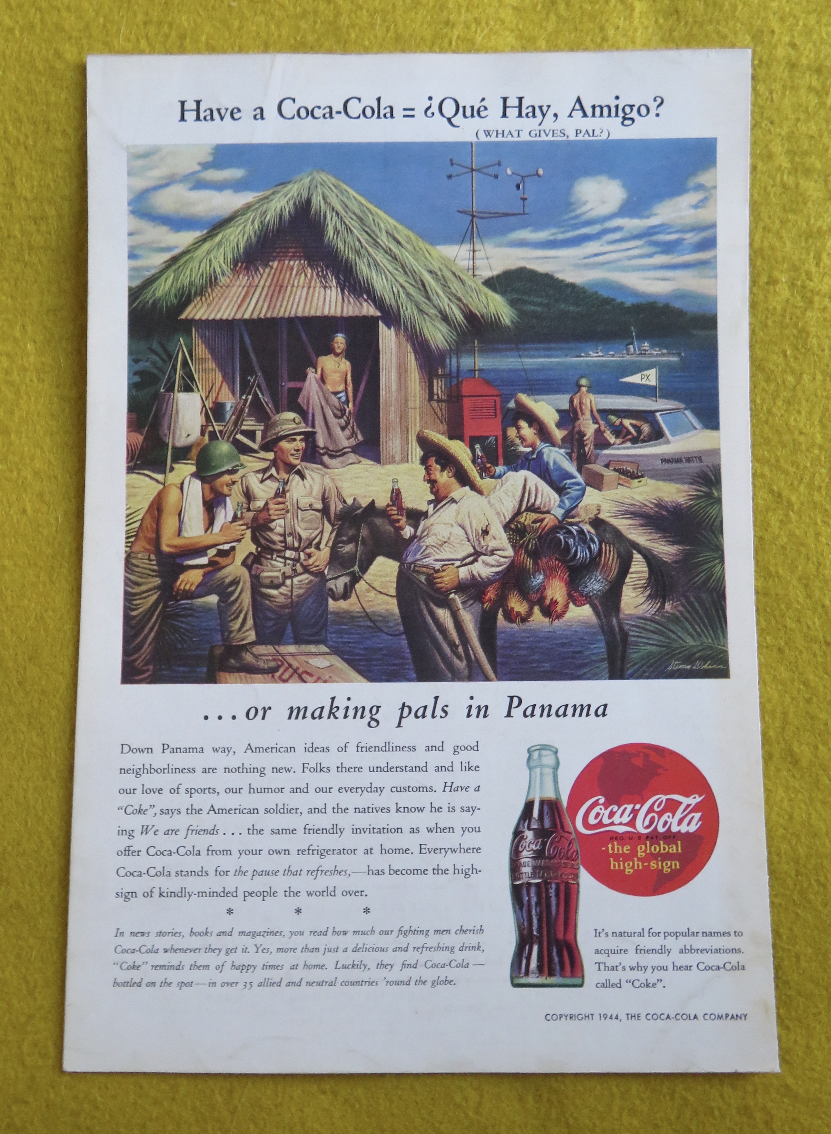 1944 Coca Cola (Coke) with Soldiers in Panama